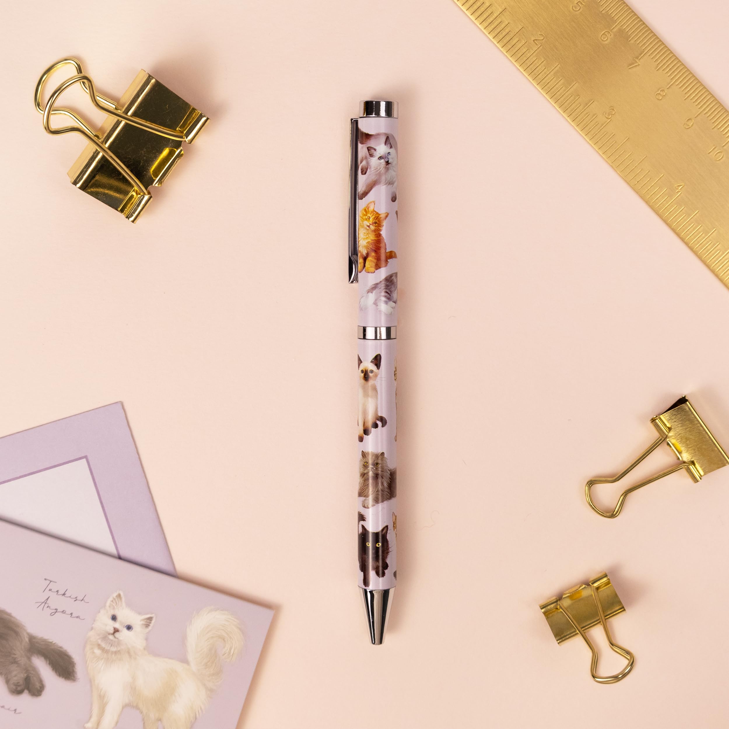 Robert Frederick Cats Ballpoint Pen in Gift Box, Cream - Image 3