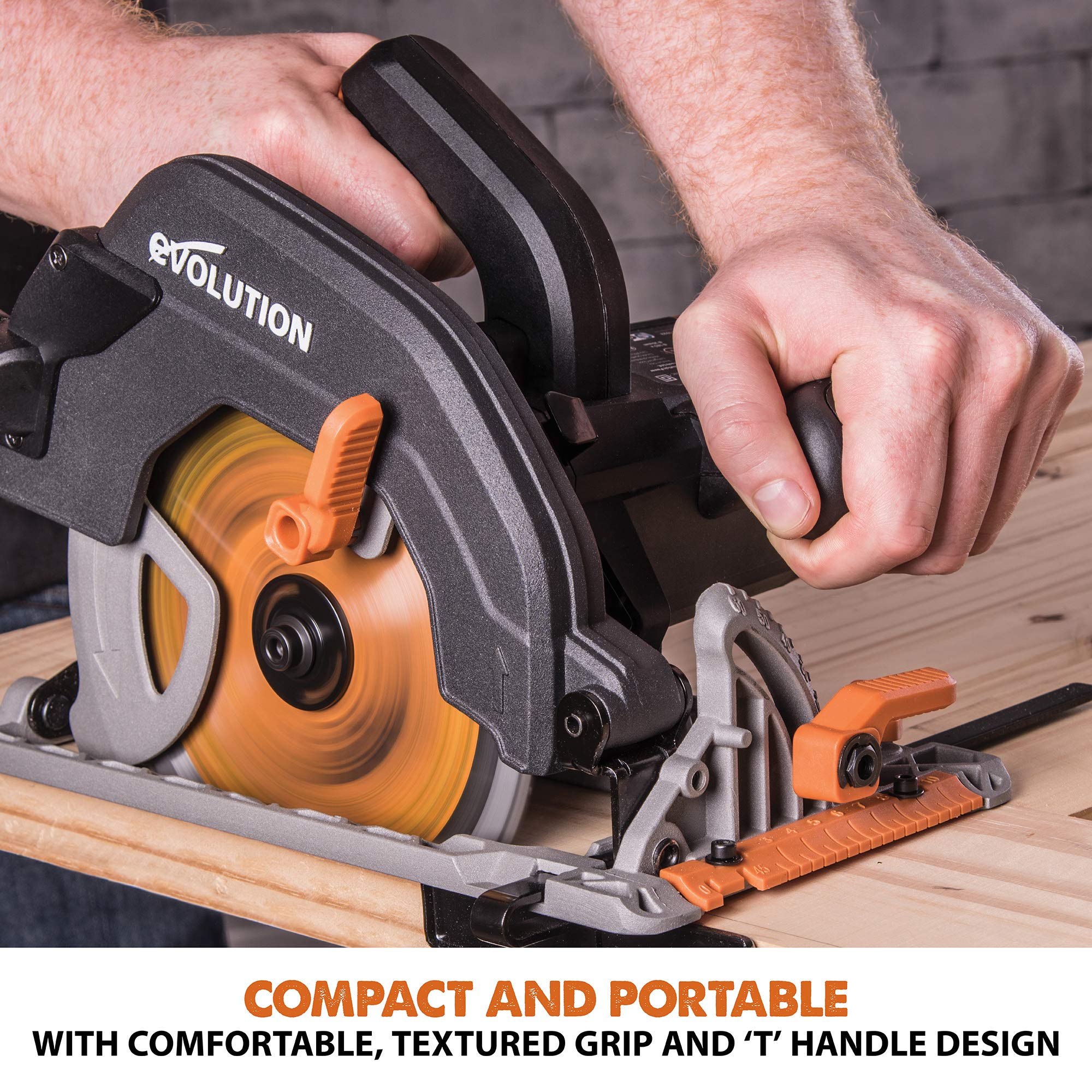Evolution Power Tools - Scie Circulaire Multi-Matériaux Compatible avec un Guide R185CCSX (Pack Combiné avec Guide 1020 mm Fourni), 185 mm, 230 V 027-0003