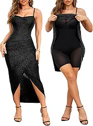 Vestidos modeladores para convidados de casamento Buit in Bra em camadas, formal, alças finas, costas nuas, vestido colado ao corpo