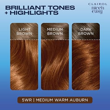 Clairol Nice'n Easy Crème, Natural Looking Oil Infused Permanent Hair Dye, 5WR Medium Warm Auburn (Pack of 2)
