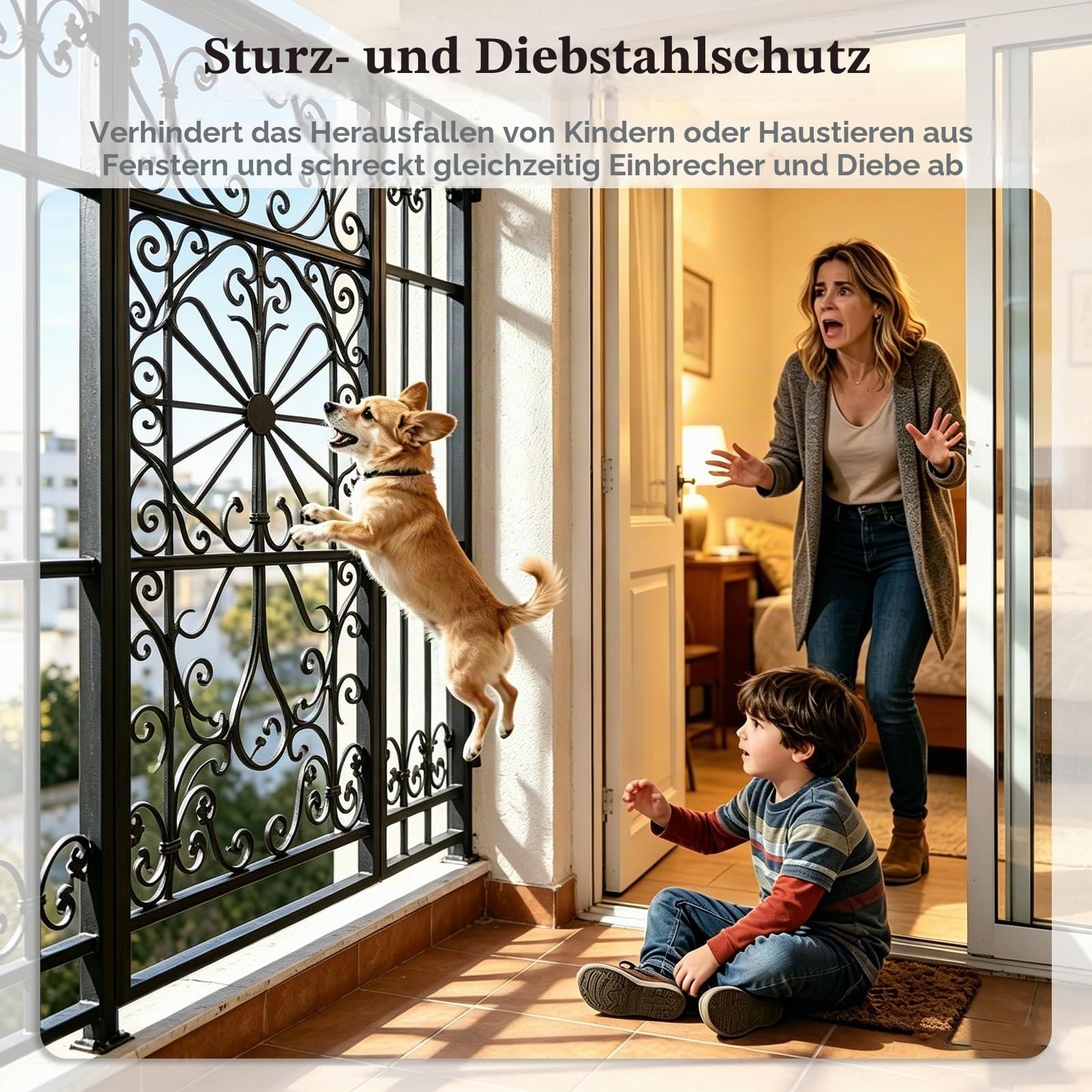Fenstergitter Einbruchschutz Vertikale, Große, Elegante Fenstergitter mit Blumenmuster, Sicherheitsgitter aus Schmiedeeisen für Fenster, Vielseitiges Sicherheitsgitter