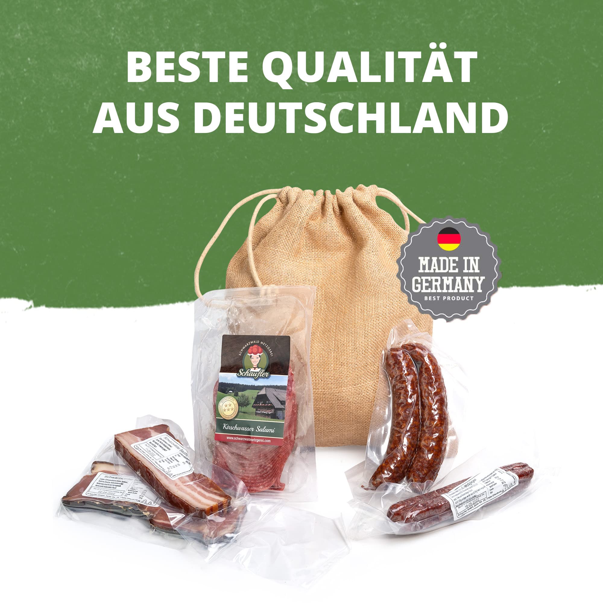 Wichtelgeschenk Schwarzwald genießen – Feinkost Probierpaket im Jutesäckchen, liebevolles Genuss-Geschenk zum Fest, Geburtstag oder als Danke