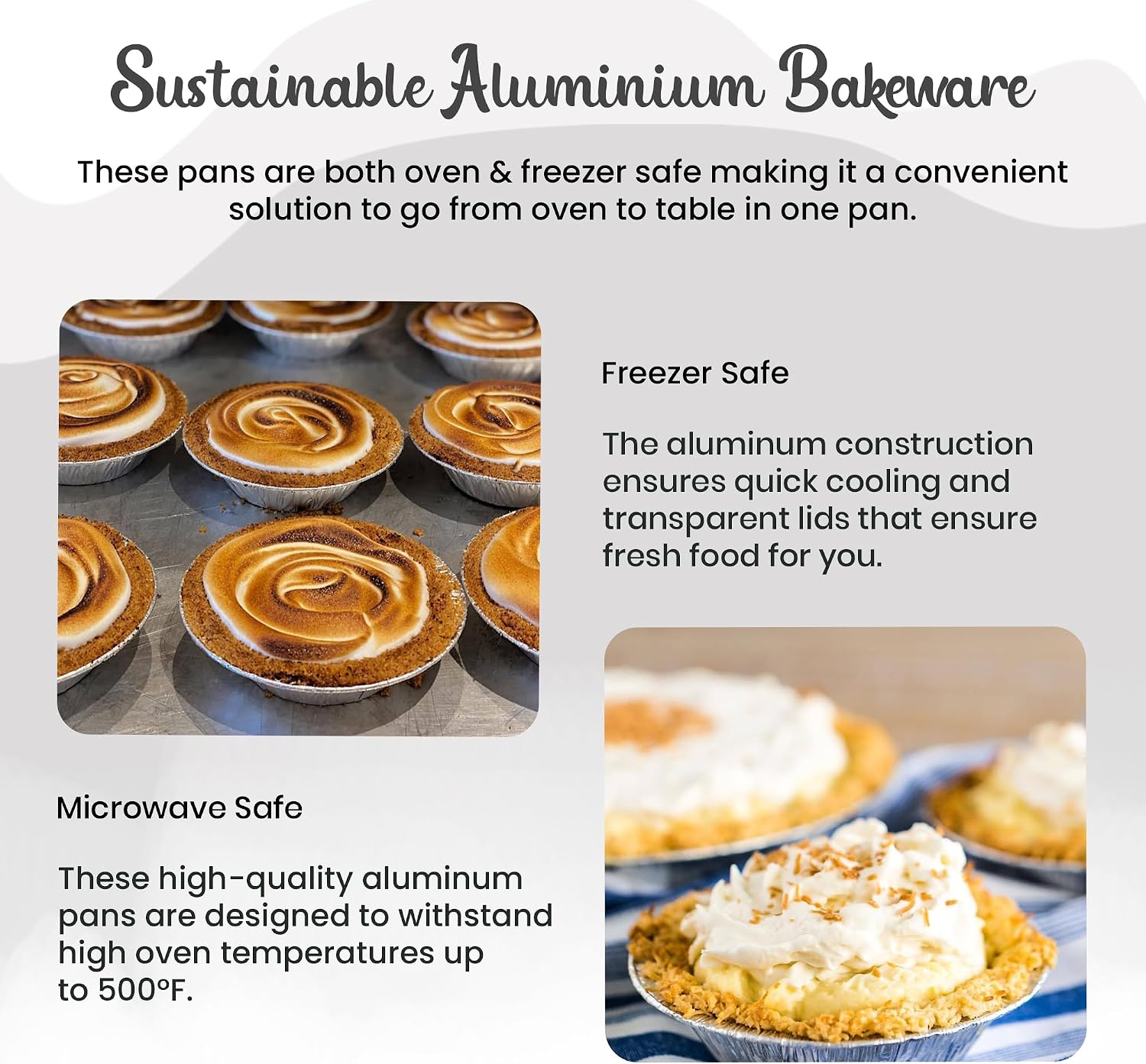 Safca KitchenDance Disposable Colored Aluminum Individual Pie Pan - 5 Inches Round Tart Pan for Pies, Tarts, Casseroles - Aluminum Foil Baking Pan Perfect for Baking, Preparing Food #501, 1000 count