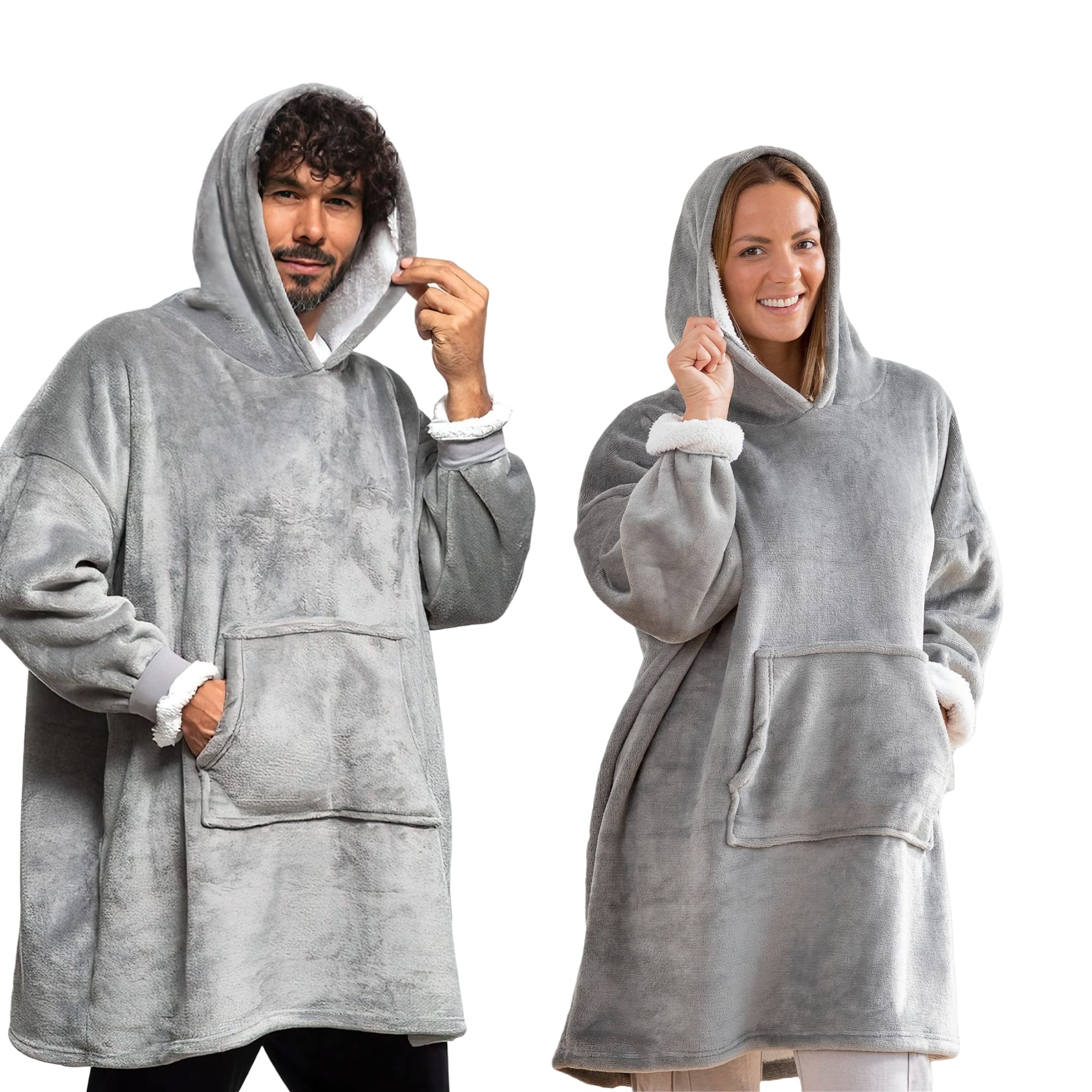 Albert Austin Unisex Grey Oversized Blanket Hoodie Snuggle Blanket For Women Adult Teenagers Sherpa Fleece Wearable Hoodie Comfortable Machine Washable Hoodie One Size Hooded Blanket With Pockets