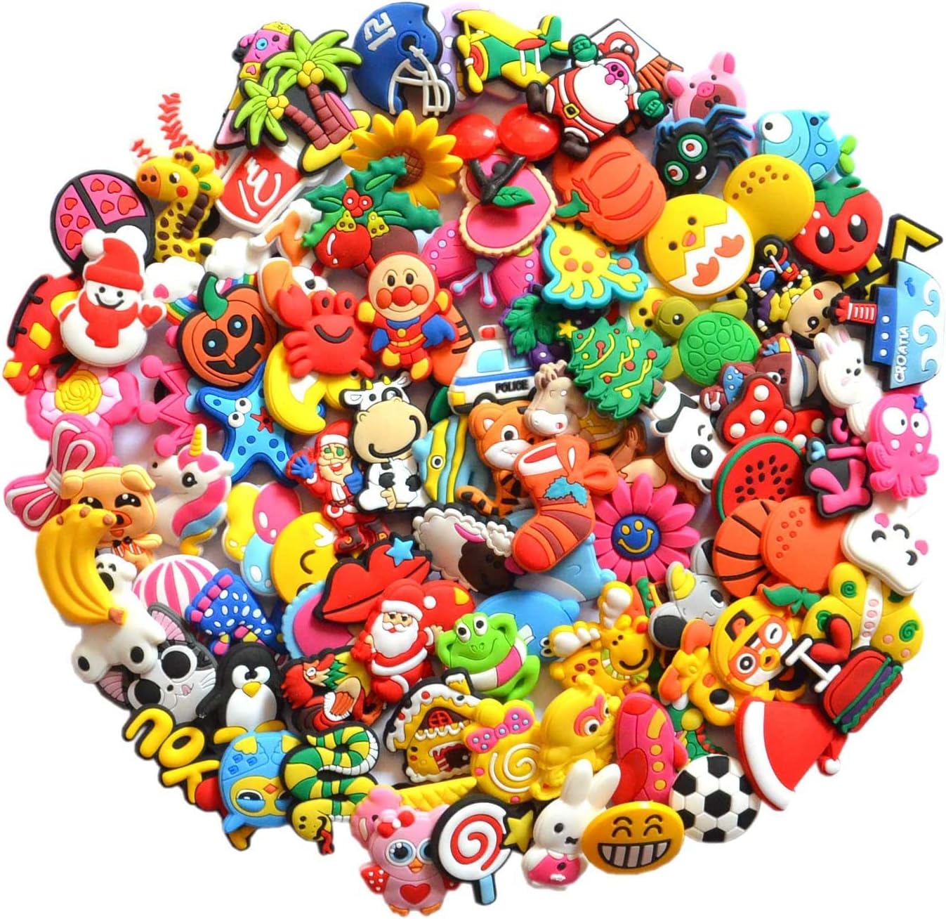 100pcs shoe charms for Shoe and Bracelets Wristband Bracelets and for Birthday Party Supplies Favors Prize Rewards