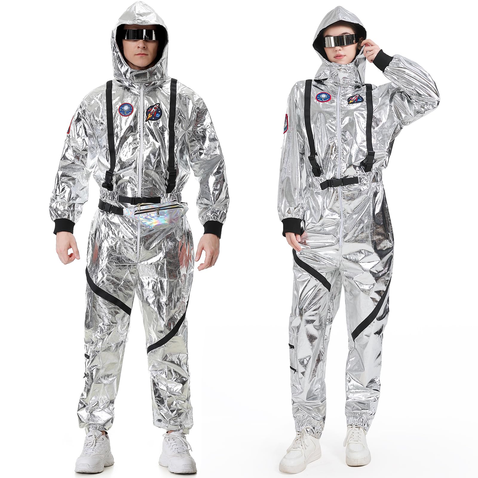 Astronaut Kostüm Herren Frauen Faschingskostüme Damen Astronaut Overall Space Anzug Weltall Astronauten Kostüm Herren Erwachsene Damen Spaceman Raumfahrer Costume