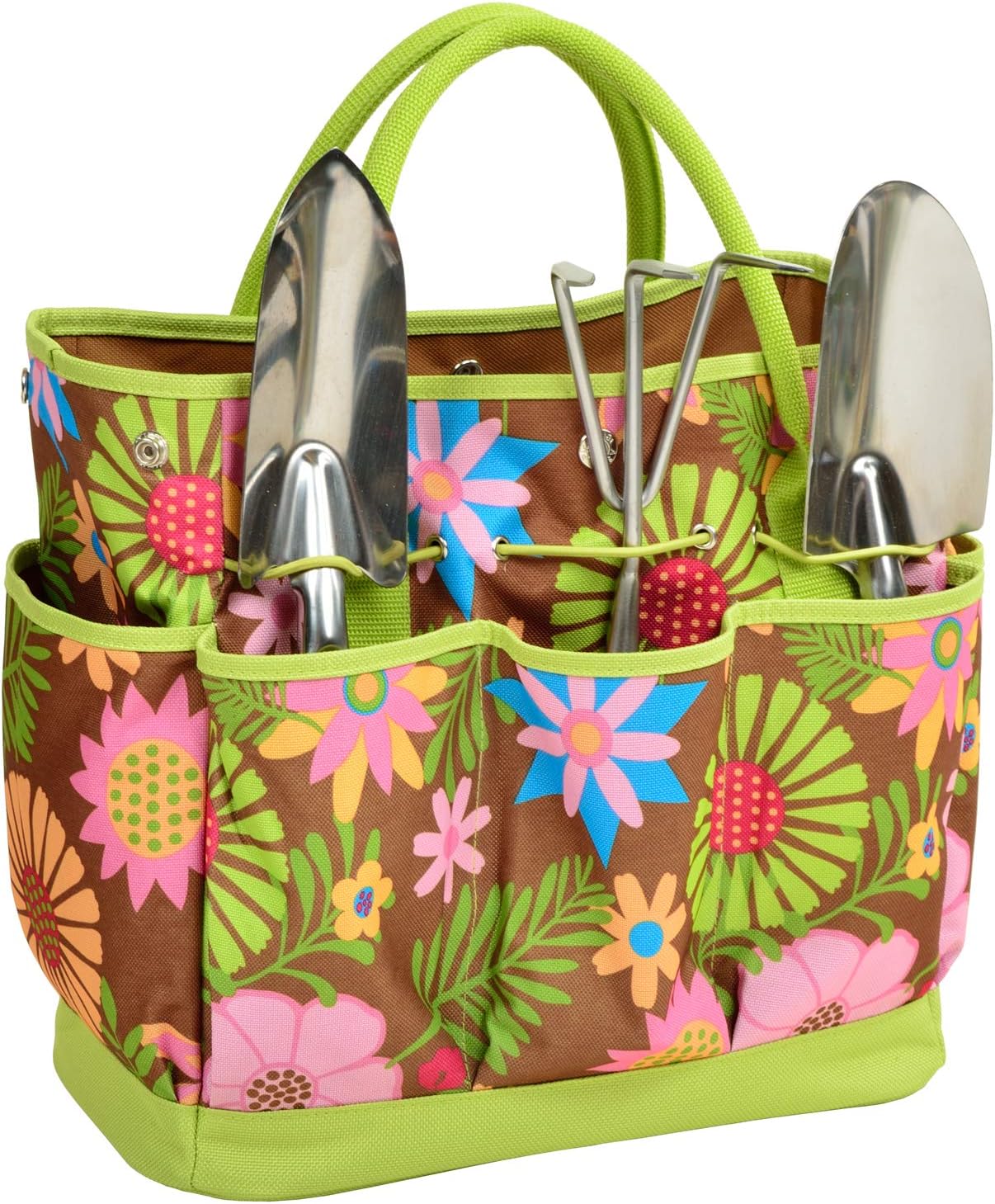Picnic at Ascot Gardening Tote with 3 Stainless Steel Tools- Designed & Assembled in the USA