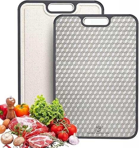 Tabla de cortar de titanio  Malla de reducción de arañazos  Titanio puro de doble cara y paja de trigo  Antideslizante  Ranura de jugo  Resistente a