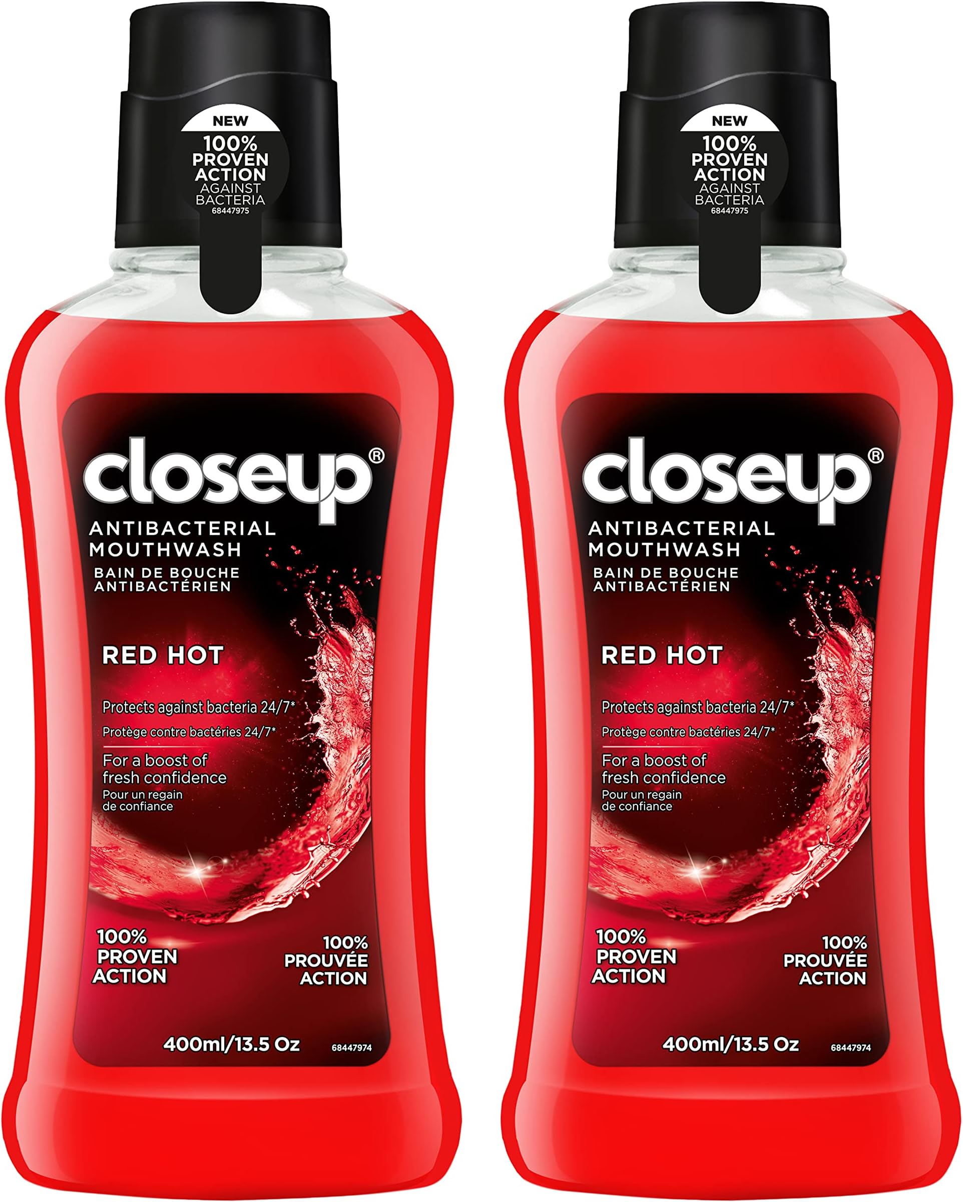 Close Up Antibacterial Mouthwash, Red Hot, for Long Lasting Freshness 400ml (Pack of 2)