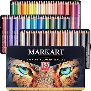 MARKART 120 Count Colored Pencils for Adult Coloring Books, Soft Core, Ideal for Drawing Blending Shading, Color Pencils Set Gift for Adults Kids Beginners in Tin Box