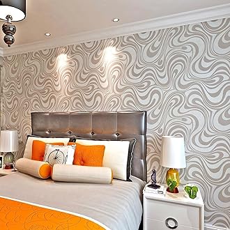 Premium Brown Modern Minimalist Wallpaper Featuring Abstract Curves with Touch of Glitter Non-Woven 3D Wallpaper for Bedroom Living Room TV Backdrop