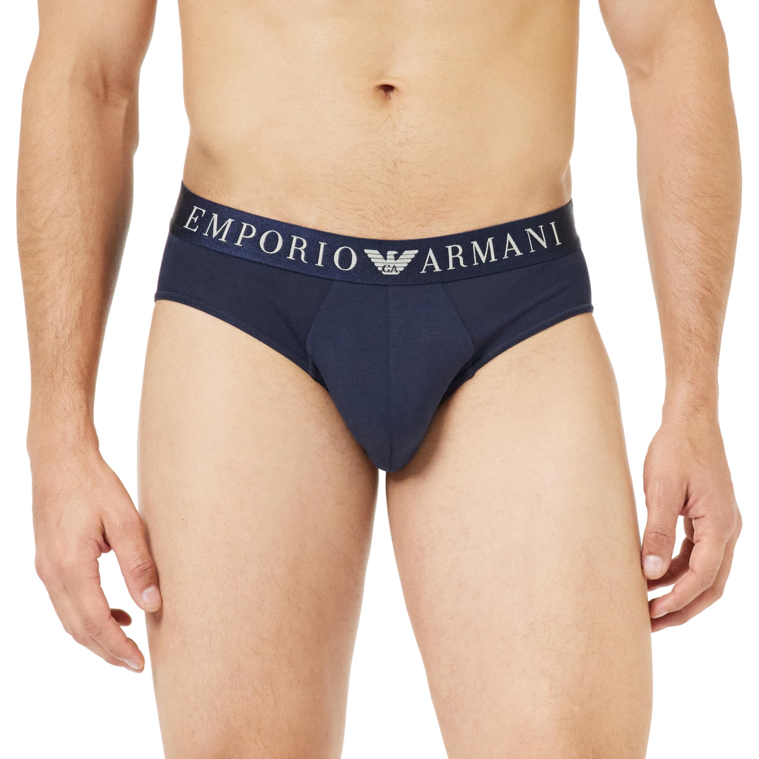 Emporio Armani Men's Marine Stretch Superfine Cotton Brief, Medium