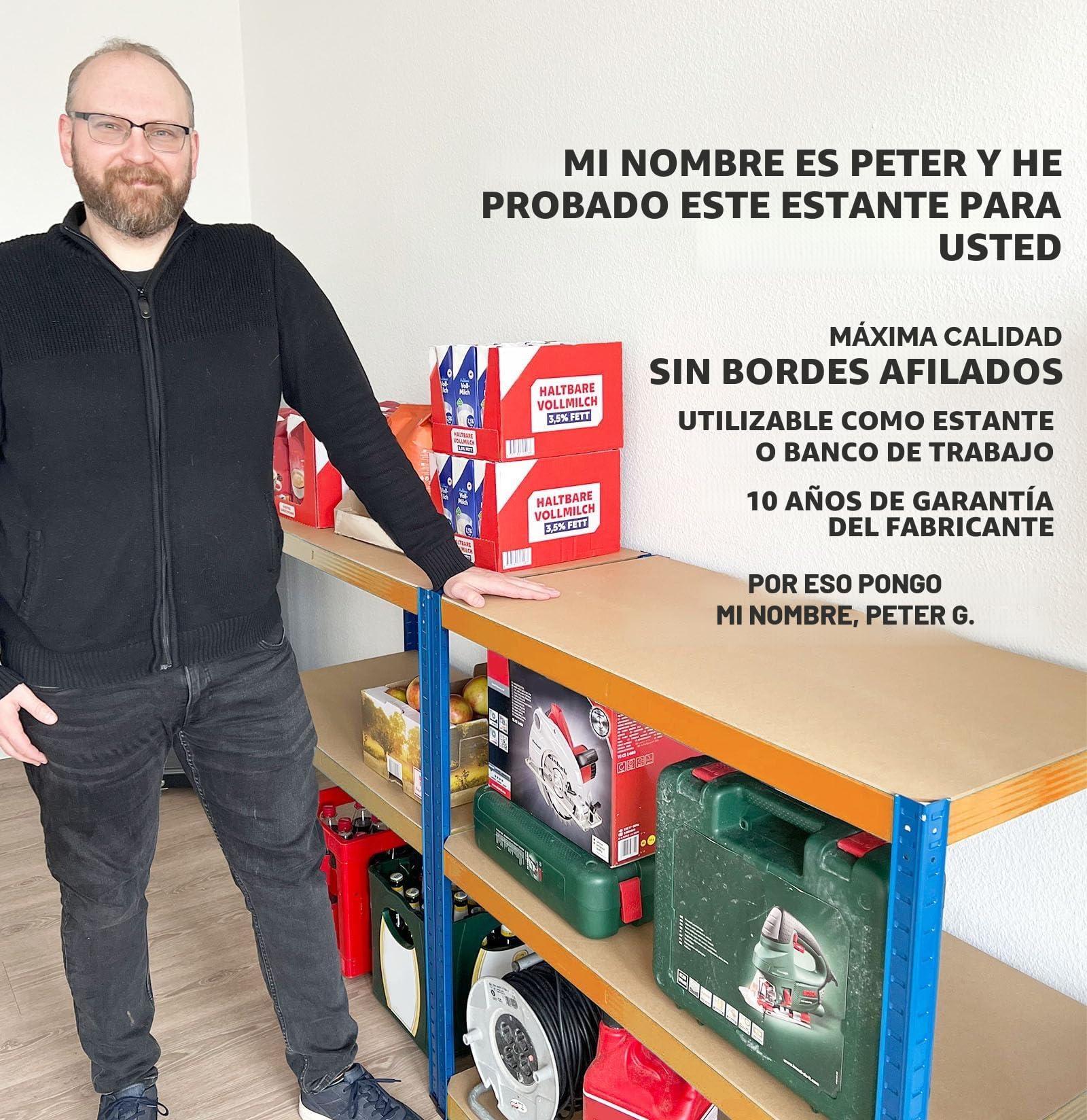 KARAT Estanterías de carga pesada para garaje, sótano, taller - Estantería modular - Estantería de gran luz - Estantería de almacén - Estantería de sótano - Estantería de esquina - Estantería para