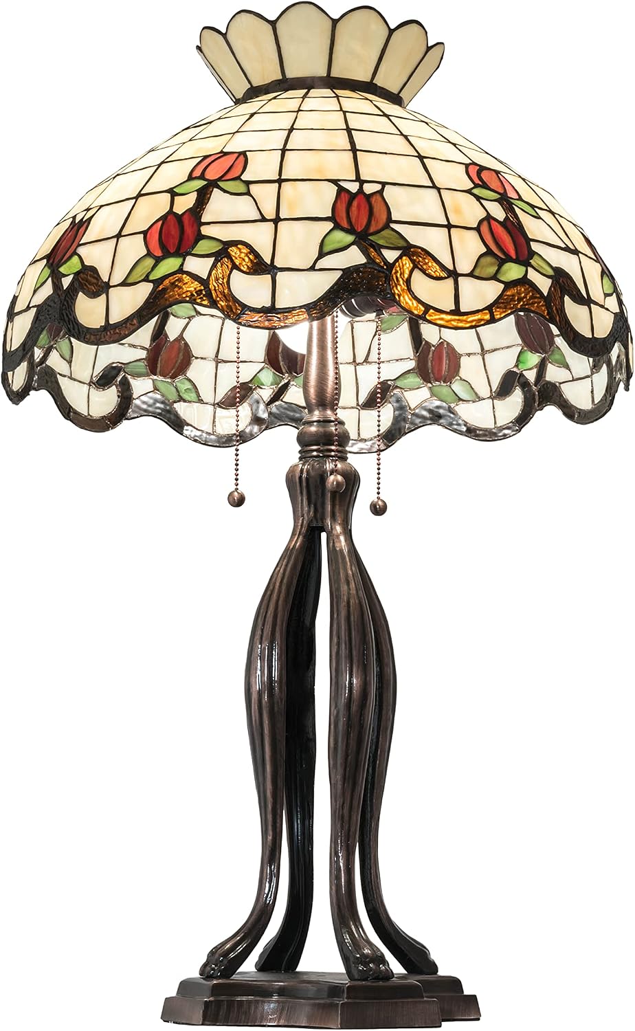 Meyda Tiffany 19138 Rose Border Table Lamp, 31.5" High