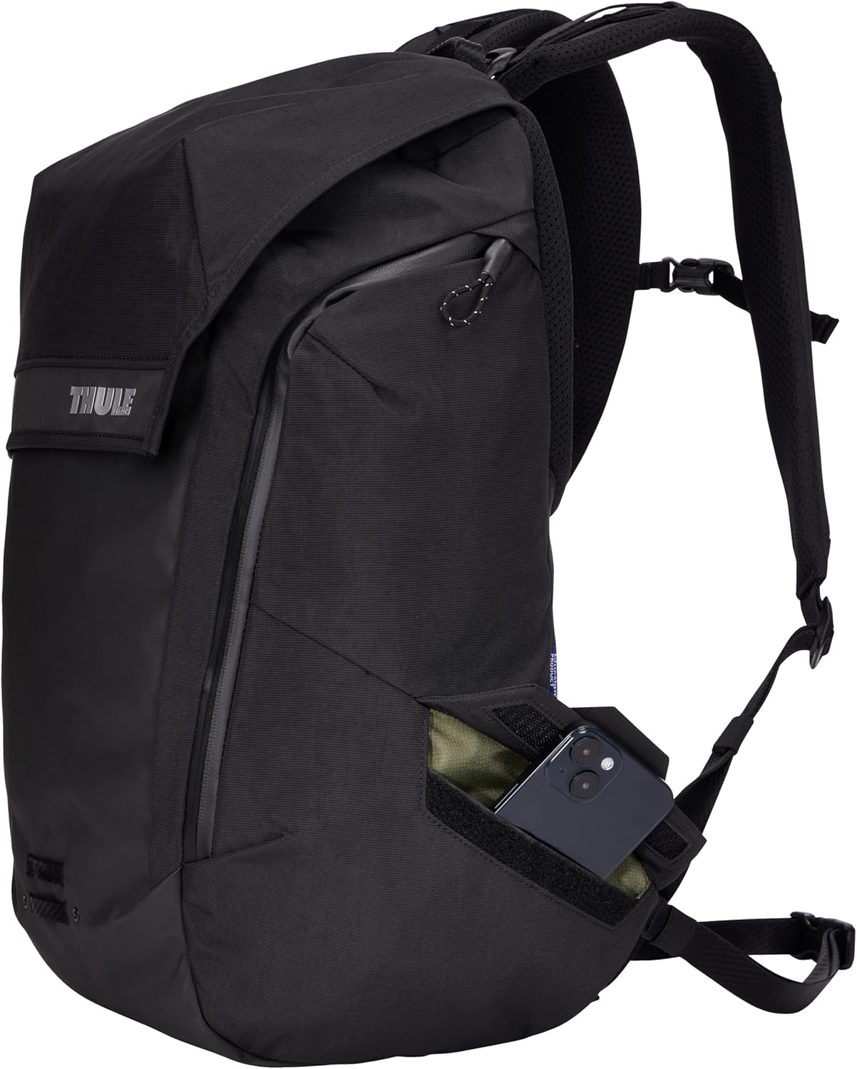 Thule Paramount Bike Commuter Backpack - 28L Capacity - Adjustable fit - 16" Padded Laptop Sleeve and 11" Tablet Pocket - Helmet Attachment - Accessible Side Phone Pocket - Taillight Loop