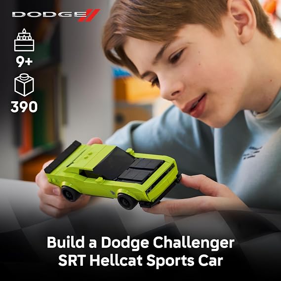 LEGO Speed Champions Dodge Challenger SRT Hellcat Sports Car Toy - Building Set for Learning, Play and Display - Kids Toy for Boys and Girls, Ages 9+ Birthday Gift Idea for Race Car Fans - 77237