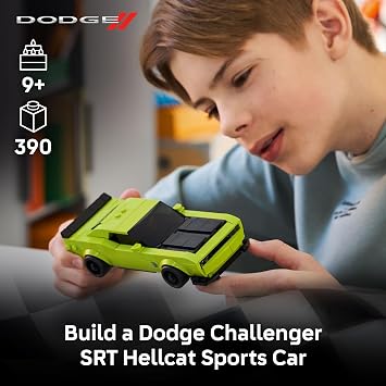 LEGO Speed Champions Dodge Challenger SRT Hellcat Sports Car Toy - Building Set for Learning, Play and Display - Kids Toy for Boys and Girls, Ages 9+ Birthday Gift Idea for Race Car Fans - 77237
