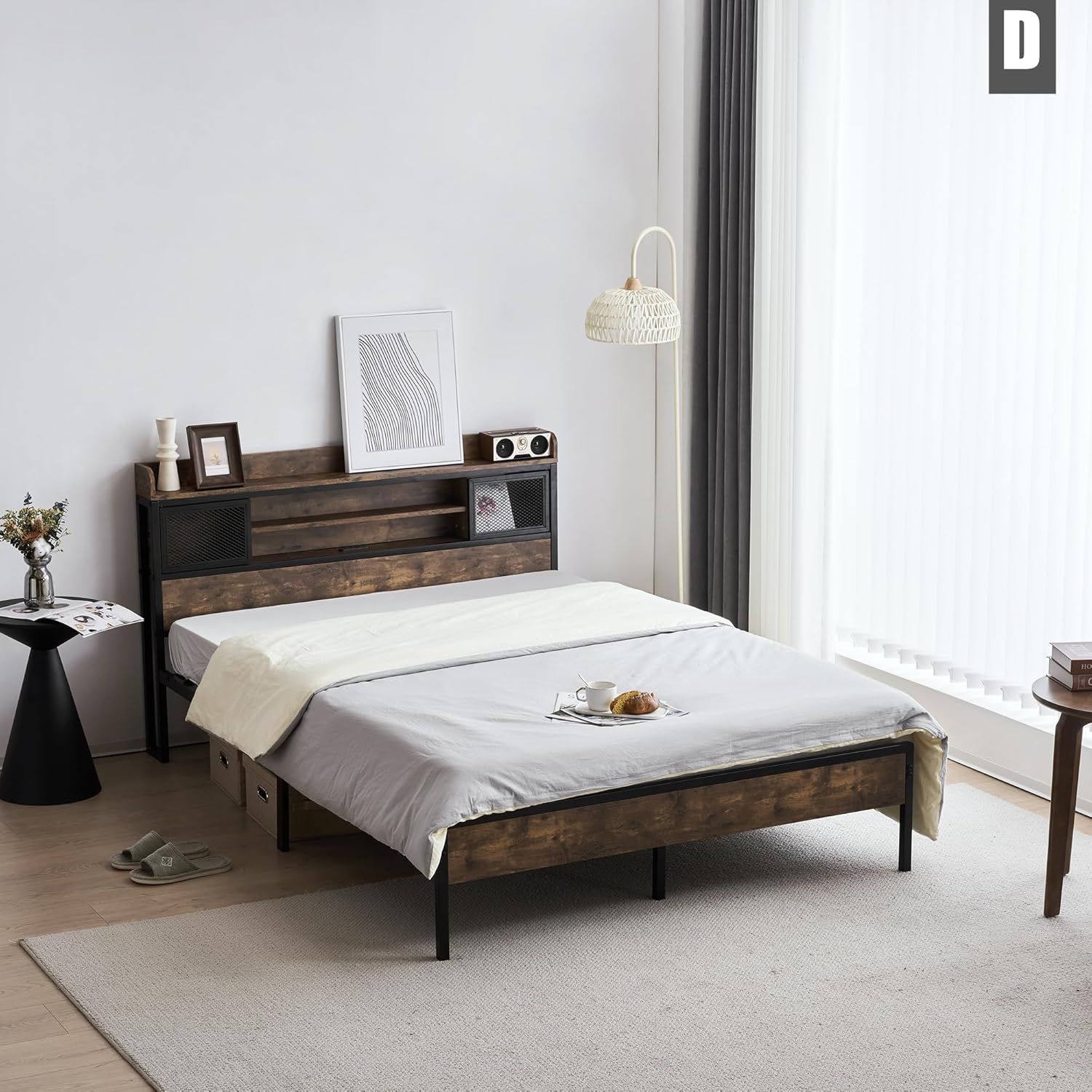 S ベッドフレーム シングル シングルベッド パイプベッド コンセント