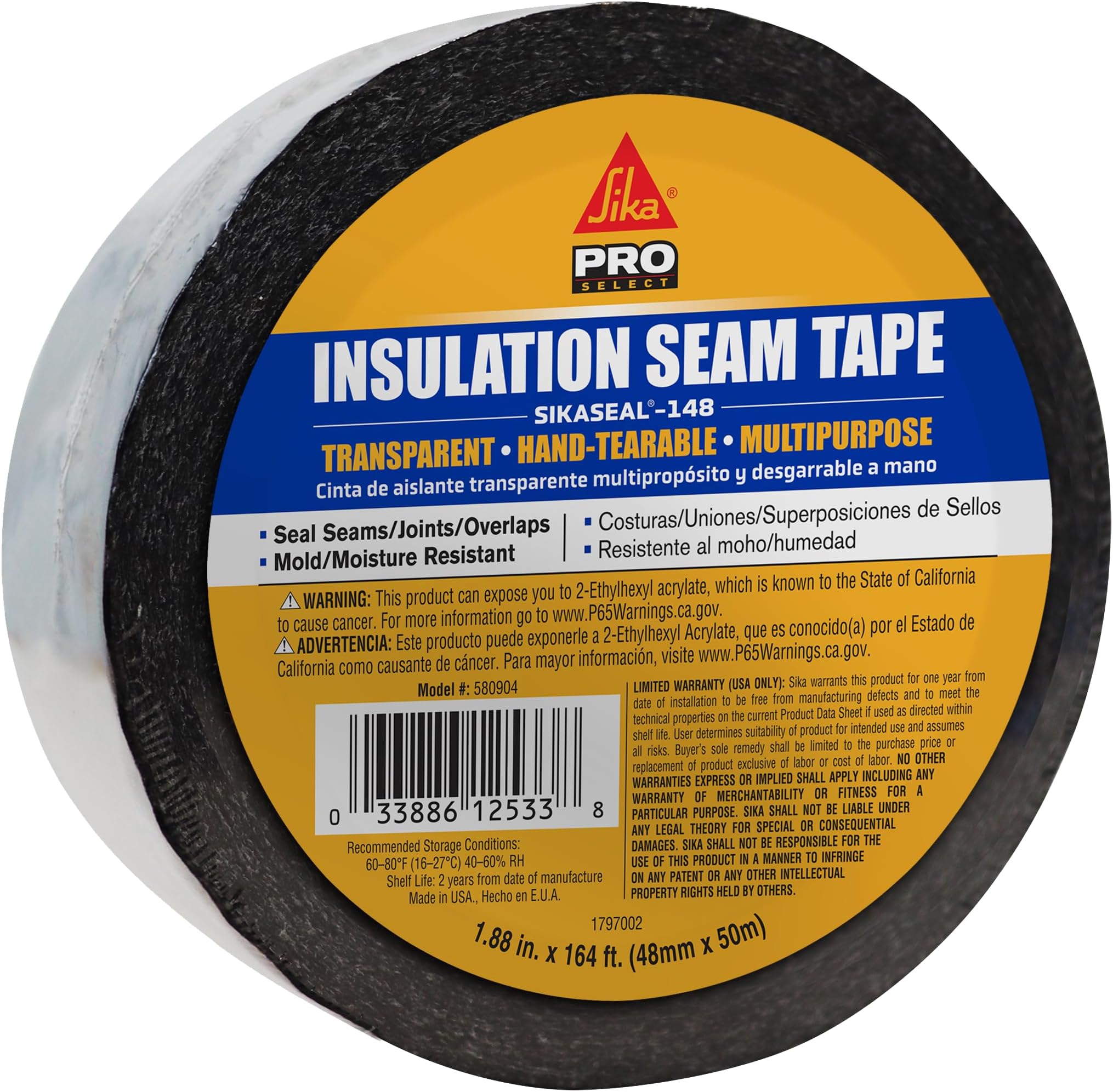 BlueTex Insulation 4'' Wide x 180' Long White Vapor Barrier Tape 1