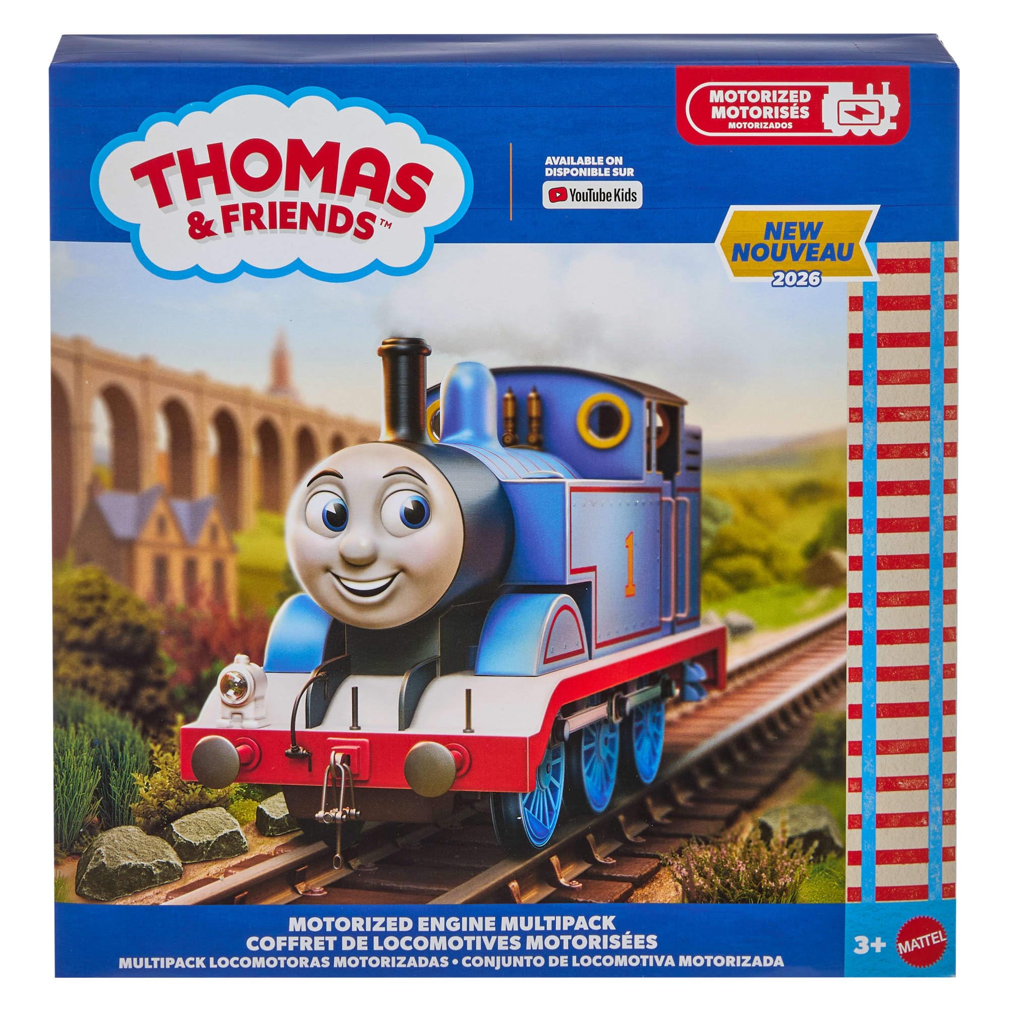 ​Thomas & Friends Toy Trains by Fisher-Price, Motorized Engine Multipack, Battery-Powered Thomas, Percy & James with their Cargo Tenders, JLL34