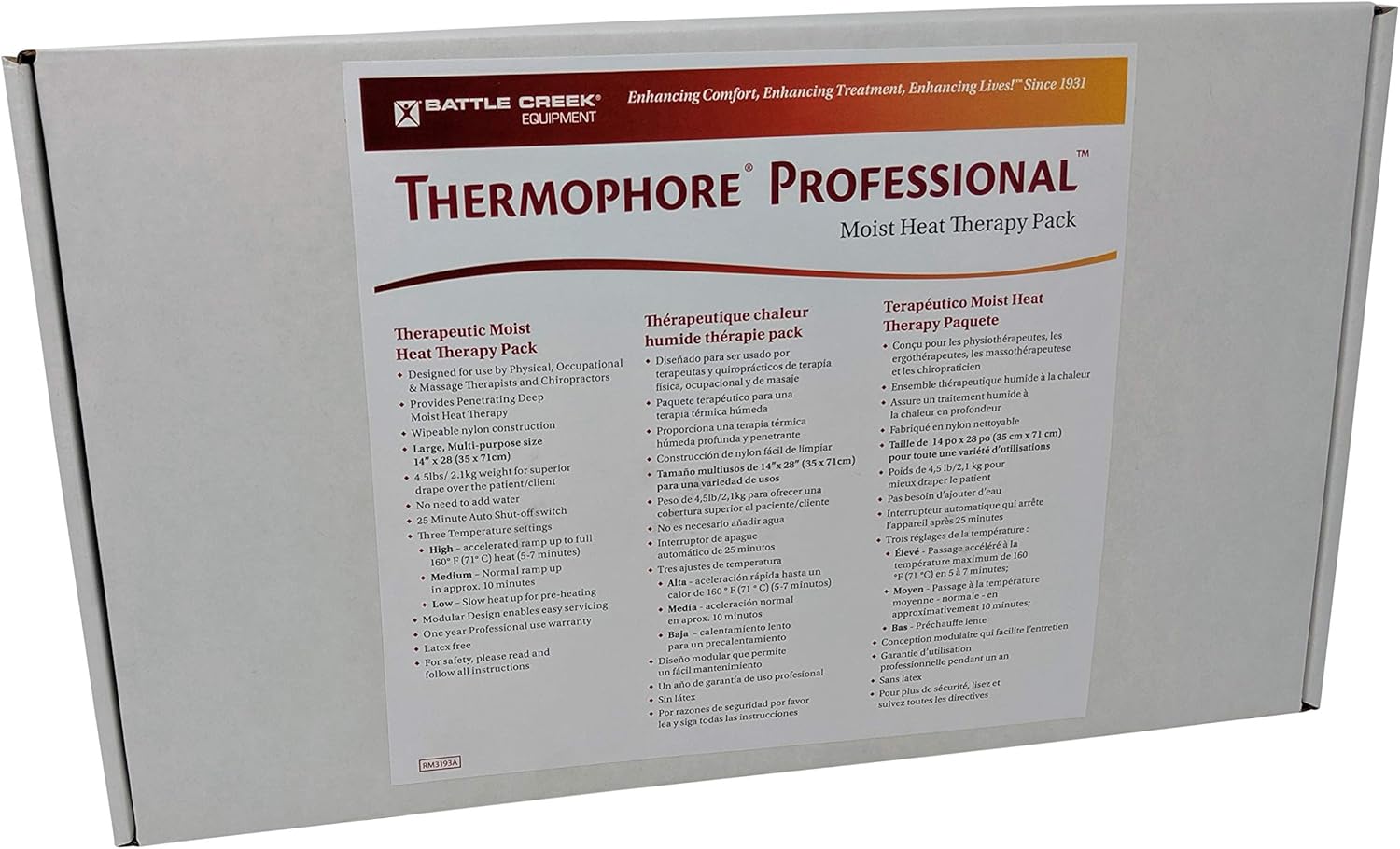 Thermophore Professional Heating Pad Designed for use by Physical, Occupational & Massage