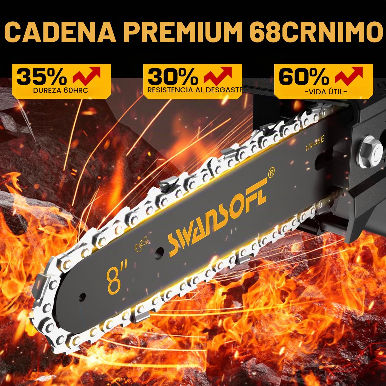 Mini motosierra bateria de 8 pulgadas, 600 W/21V/4000 mAh*2, motosierra eléctrica profesional con lubricación automática, sierra de poda a batería para cortar madera en huertos y olivares CS-2