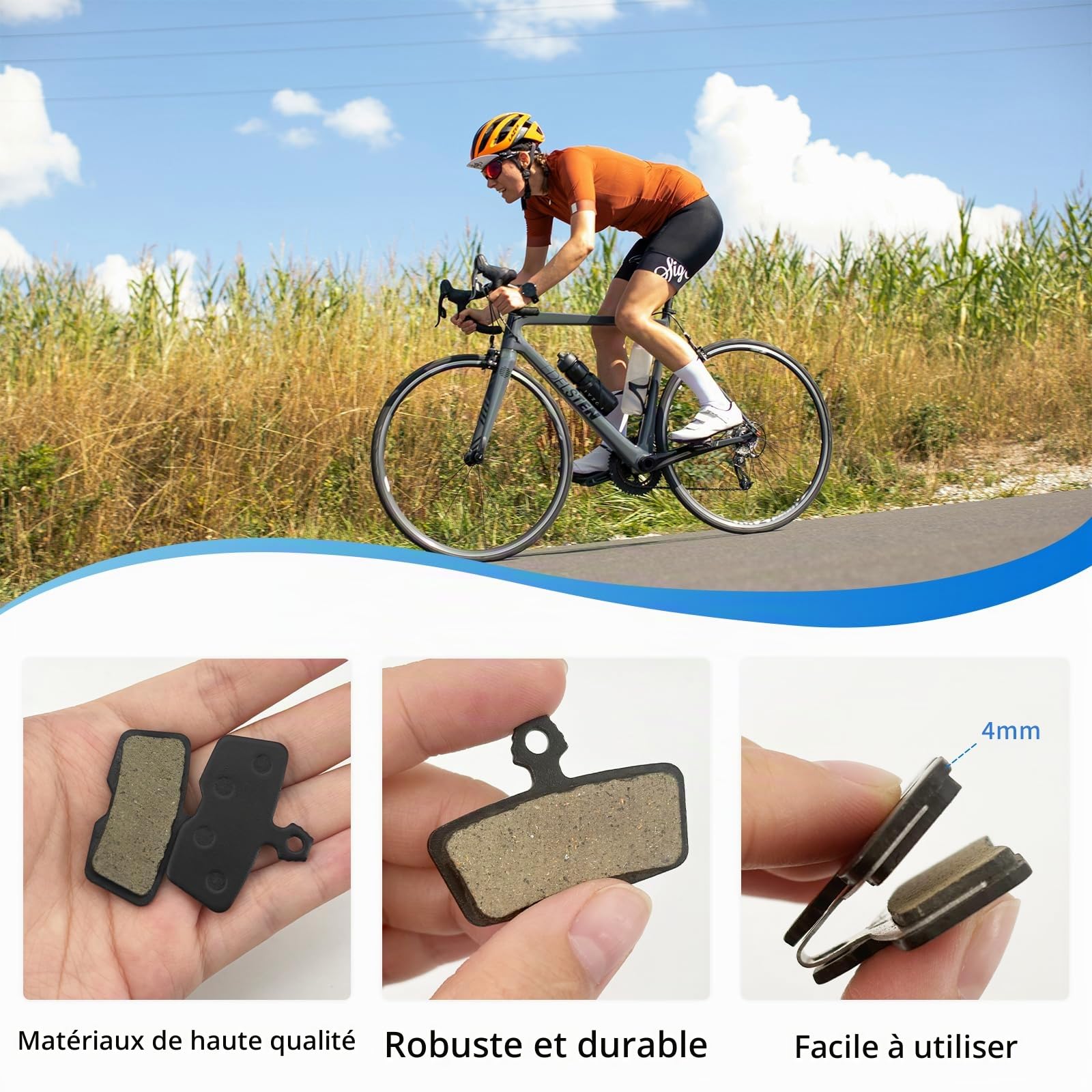Plaquettes de frein à disque pour SRAM DB8-2 paires de plaquettes de frein à disque, adapté pour SRAM Code R, guide RE, G2 RE, plaquettes de frein pour vélo avec plaque de réglage, facile à monter