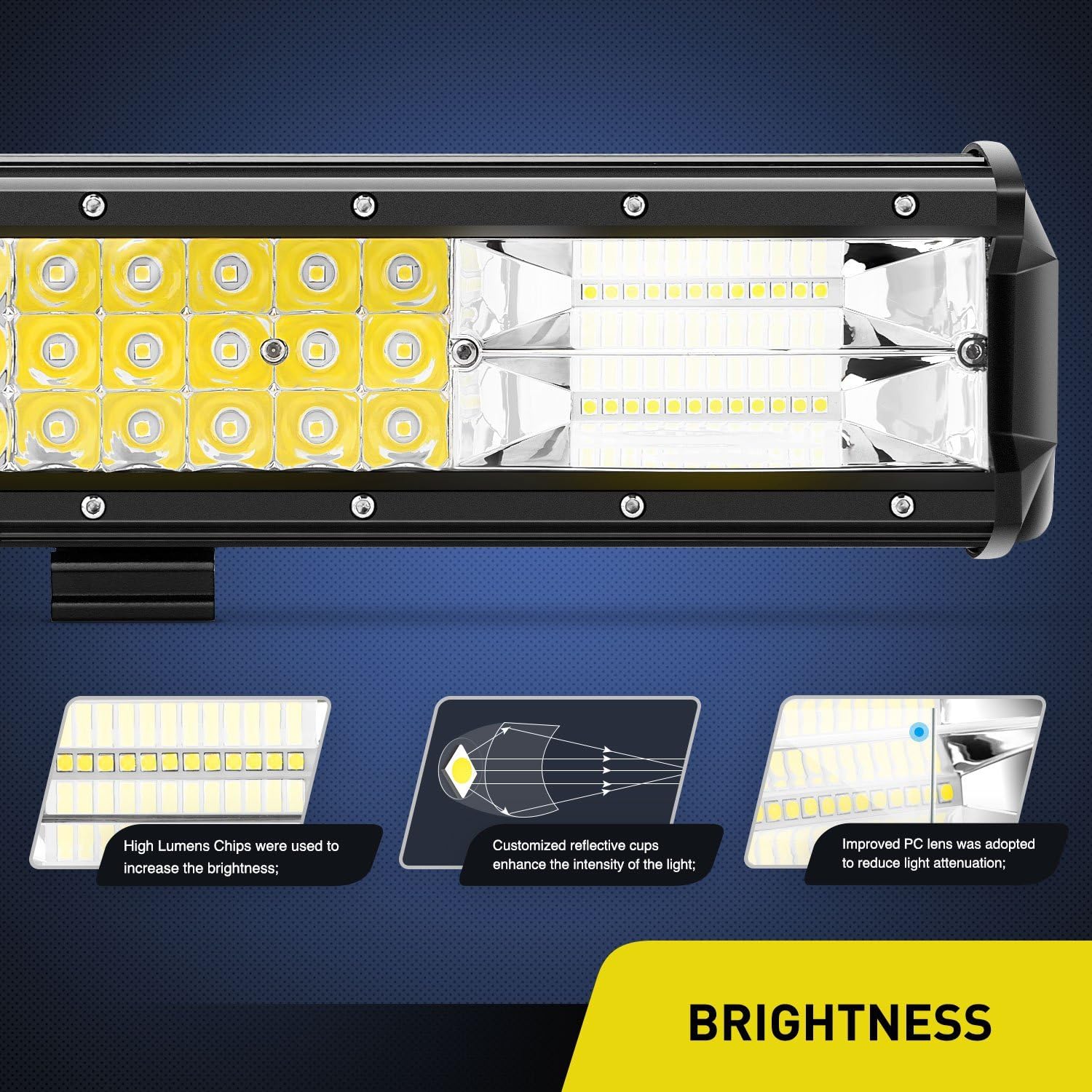 Nilight LED Light Bar 26Inch 360W Flood Spot Combo Triple Row Driving Lamp Roof Bumper Off Road LED Work Lights Pods for Van Camper Wagon Car Pickup Golf Cart ATV UTV SUV Truck Boat 4x4