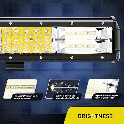 Miniatura 4 de Nilight 18020C-A 26 pulgadas, 360 W, triple fila y 36000 LM, luz de barco para conducir con barra LED, 2 años de garantía
