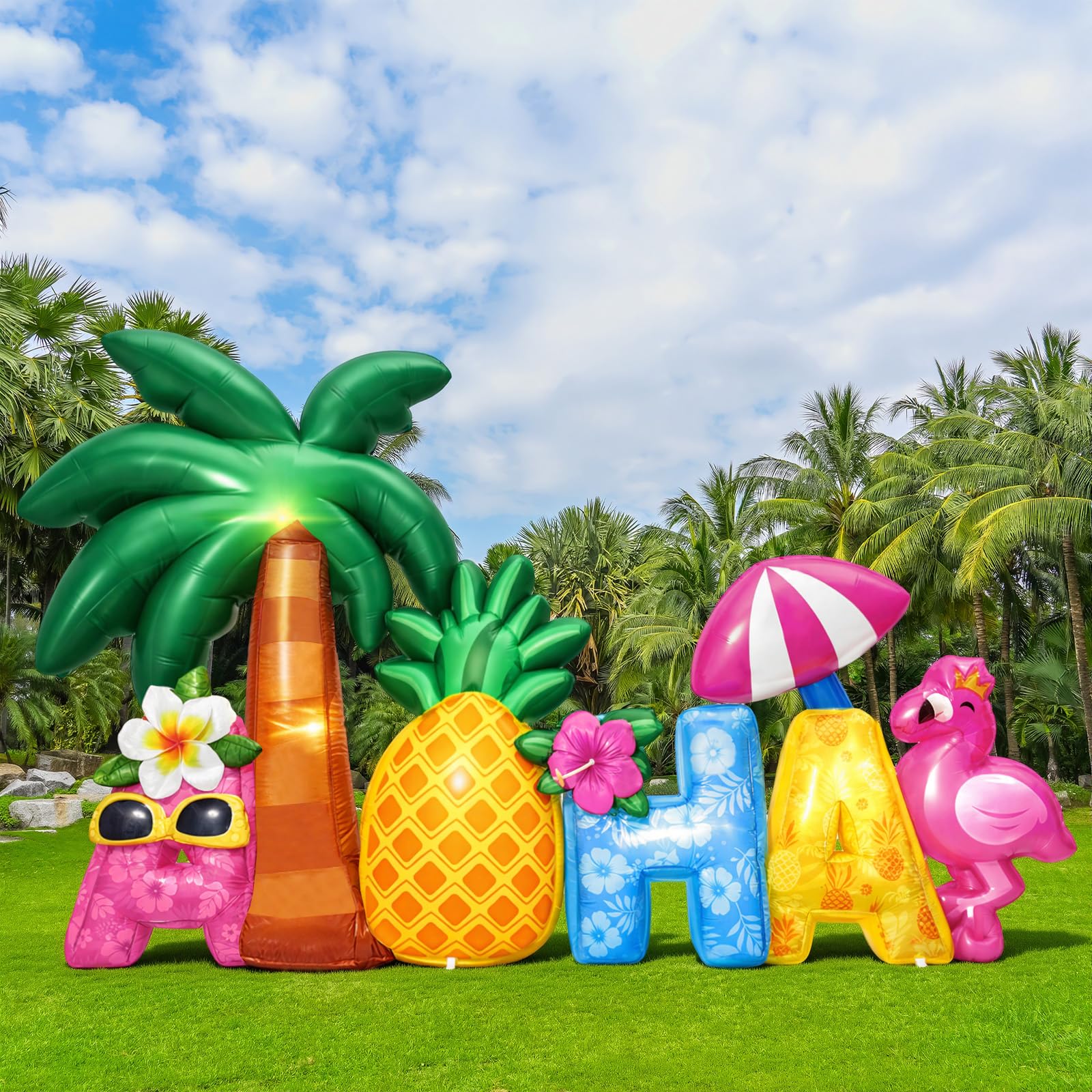 Photo 1 of Halloscume 6 ft Mexican Fiesta Inflatable Outdoor Decorations Blow up Colorful Sombreros Cactus Skull in LED Lights for Mexican Fiesta Party Cinco De Mayo Yard Lawn Supplies