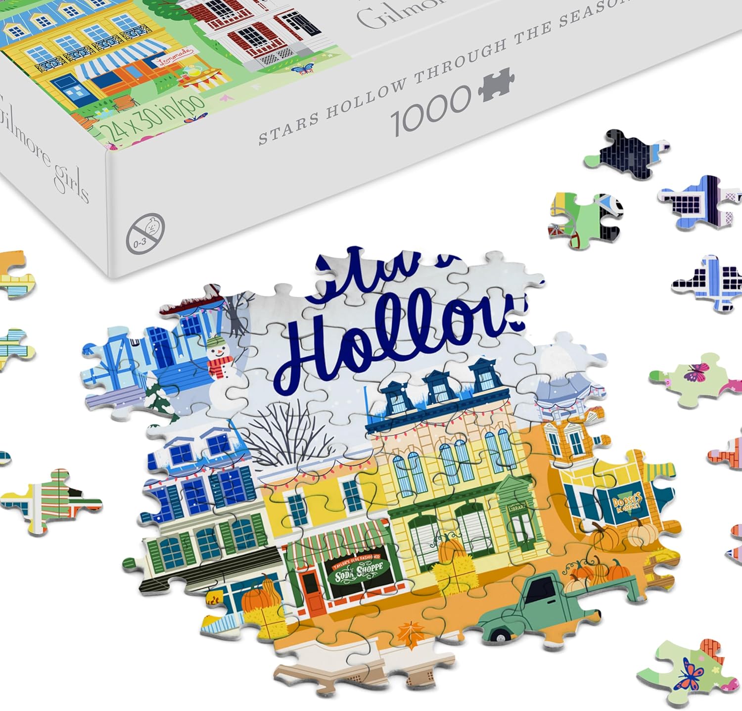 Hallmark Gilmore Girls 1000-Piece Puzzle (Seasons of Stars Hollow) for Birthdays, Easter, Mother's Day, Christmas