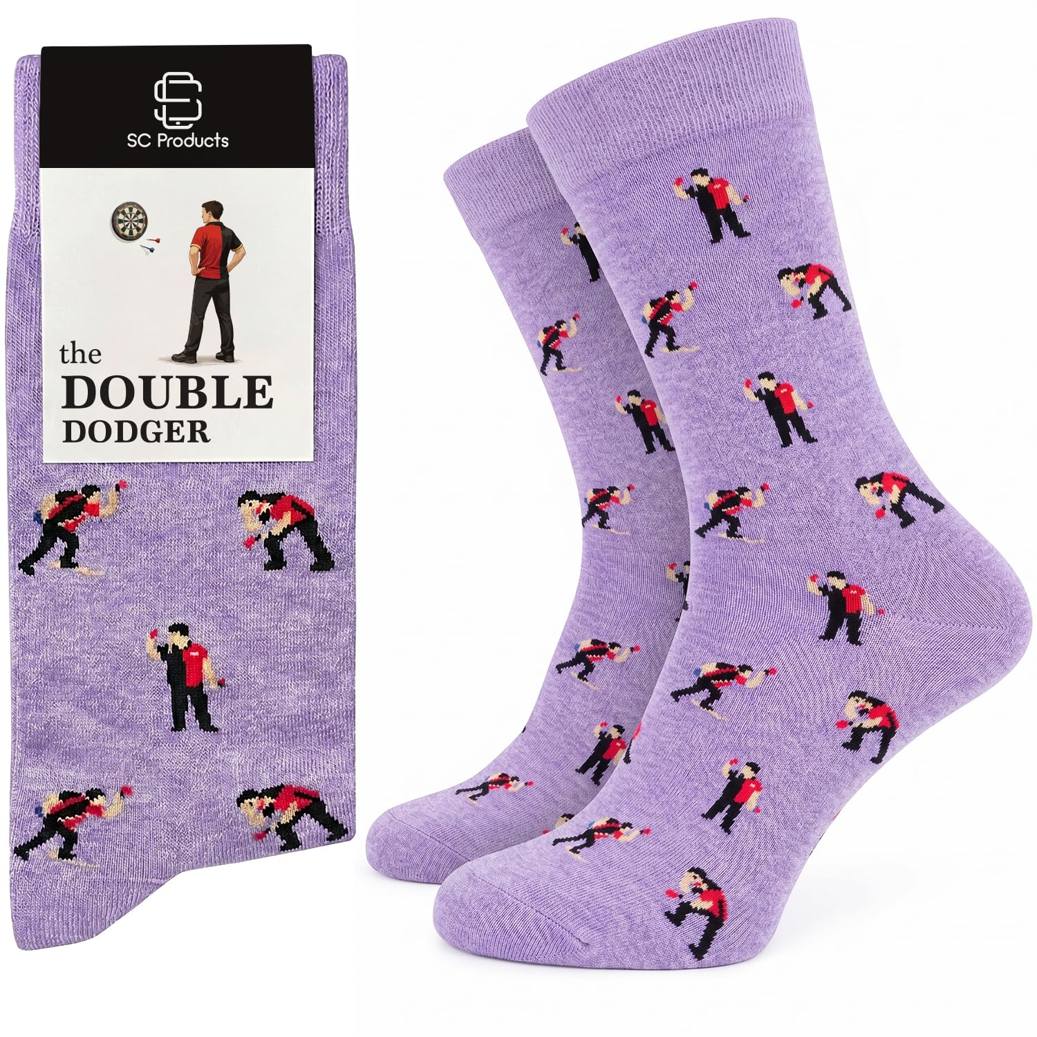 Sc Products Men's The Double Dodger Darts Socks Dart Gift | Size 6-12 Cotton Rich Novelty Socks Funny Darts Gifts For | Secret Santa Christmas Stocking Fillers Dart Gifts For