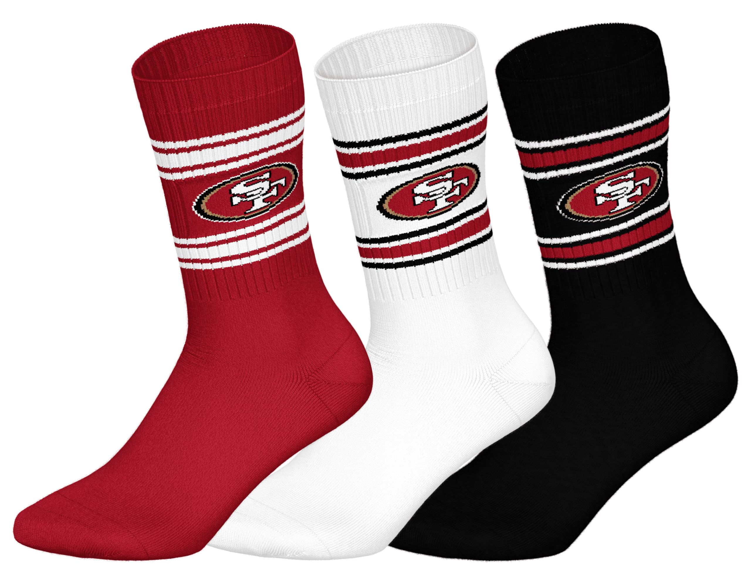 NFL Unisex San Francisco 49ers Crew Socks Sport Socks (Pack of 3)