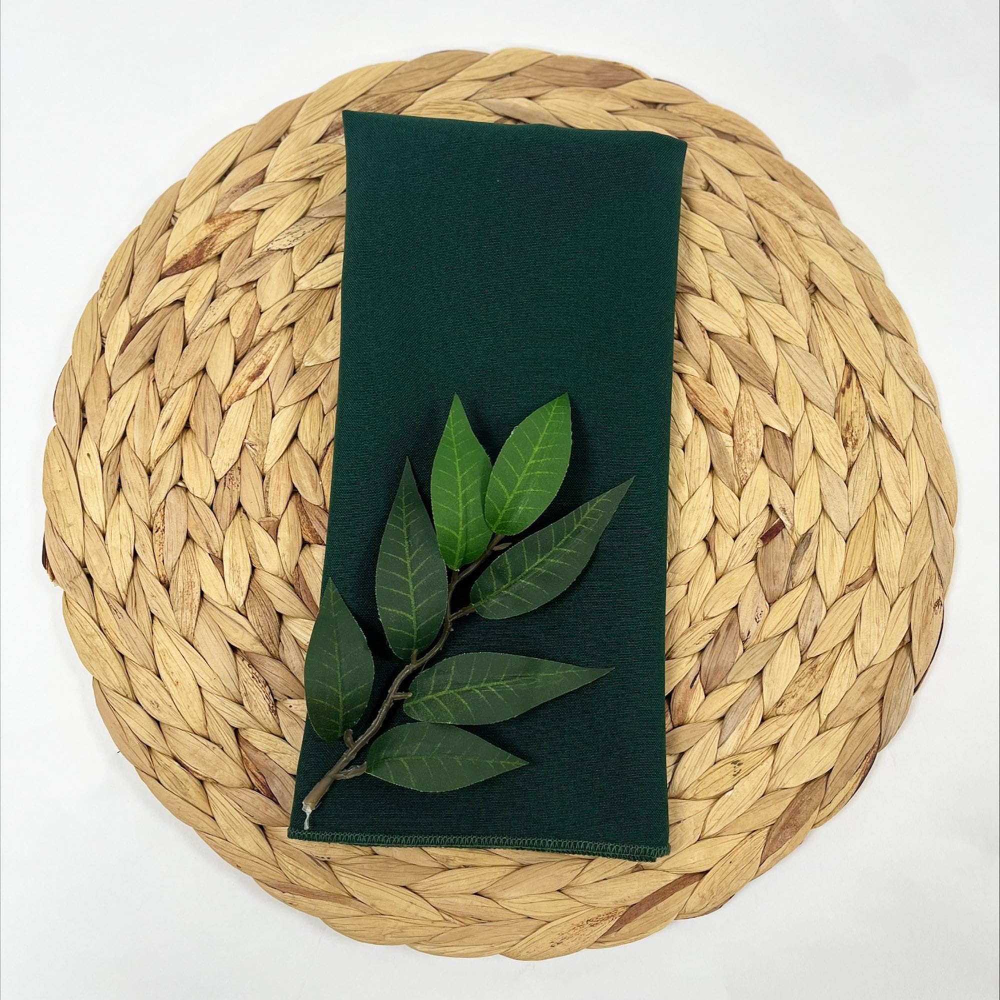 Decor Essentials 100% Polyester Napkins Dinner Napkins with Overlocked Edges, Washable, Ideal for Parties, Weddings and Dinners (Bottle)