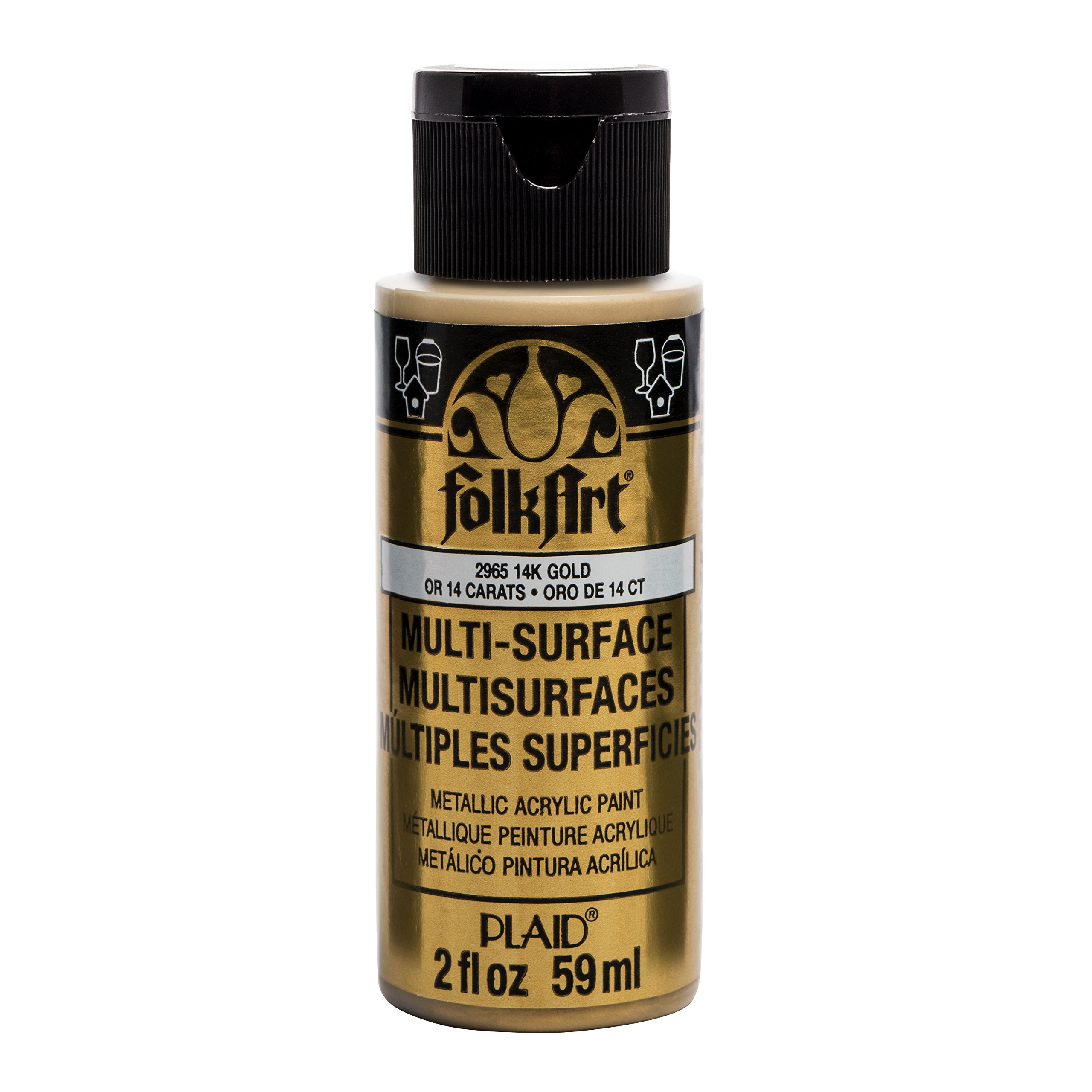 FolkArt multisurface metallic paint, 2 oz, Black Gold