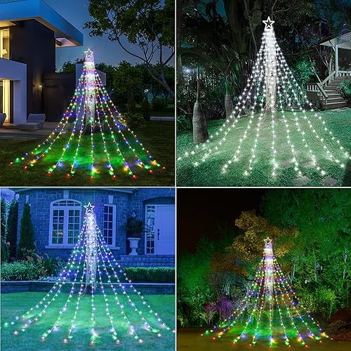 Miniatura 6 de Tira de luces navideñas con 8 modos, impermeable, 16.4 pies y 317 ledes para árbol de Navidad, Halloween, Año Nuevo, vacaciones y cumpleaños (Blanco