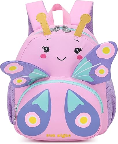 Cute Animal Toddler Backpack3D Animal CartoonMINi Travel Backpack Butterfly Bag for Baby 1-5 Years Girls Personalized Waterproof Bag Kids