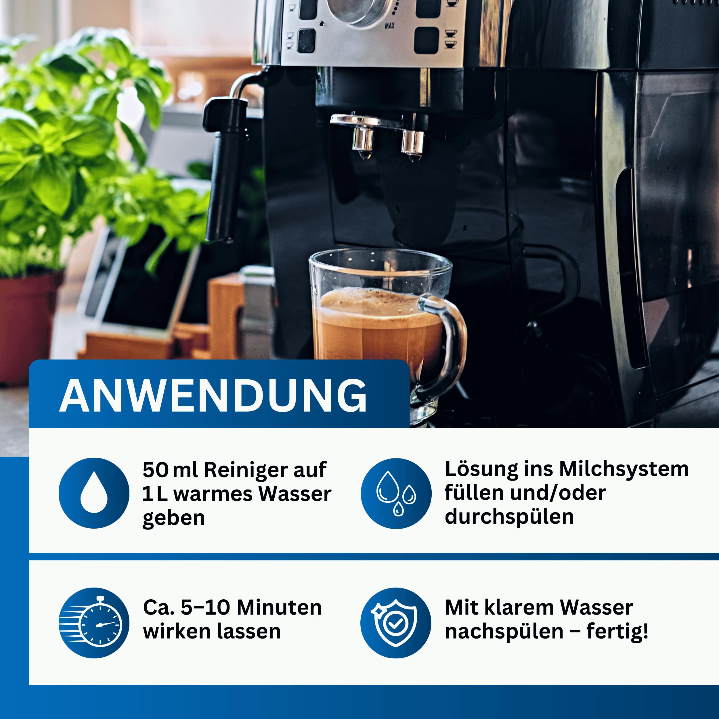 Milchsystemreiniger 1.000 ml – Für Kaffeevollautomaten & Milchsysteme – Entfernt Milchfett, Milcheiweiß & Rückstände – Milchschaumreiniger für Jura, DeLonghi, Saeco & Melitta