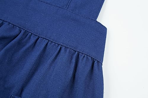 Miniatura 5 de Hyzrz Delantales retro ajustables con volantes con bolsillos para mujeres y niñas, vintage, espalda cruzada, vestido de sirvienta, delantal para