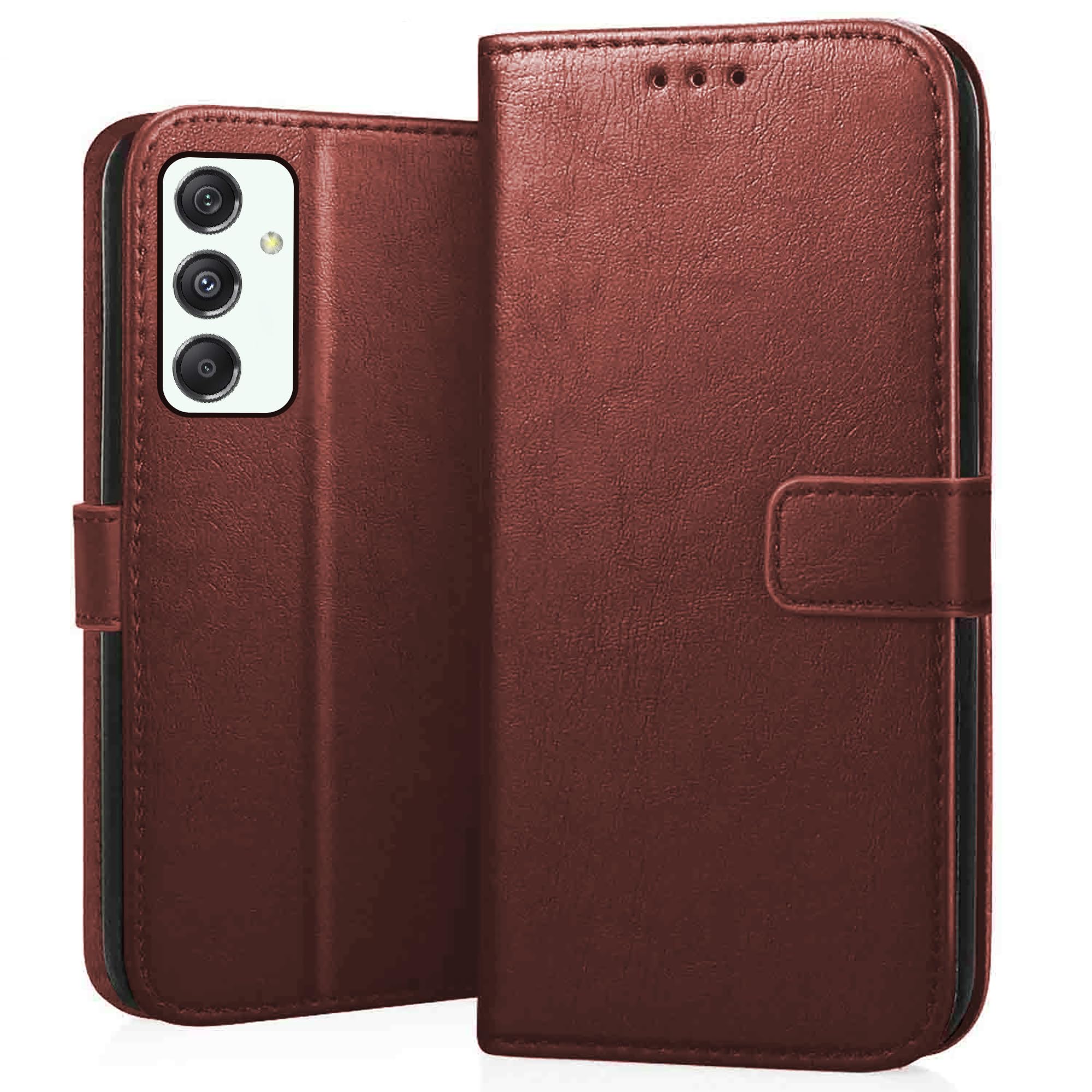 CEDO Samsung Galaxy M34 (5G) Flip Cover | Leather Finish | Inside Pockets & Inbuilt Stand | Shockproof Wallet Style Magnetic Closure Back Case Flipcover (Brown) (B0CBYTYFMX) Amazon Price History, Amazon Price Tracker