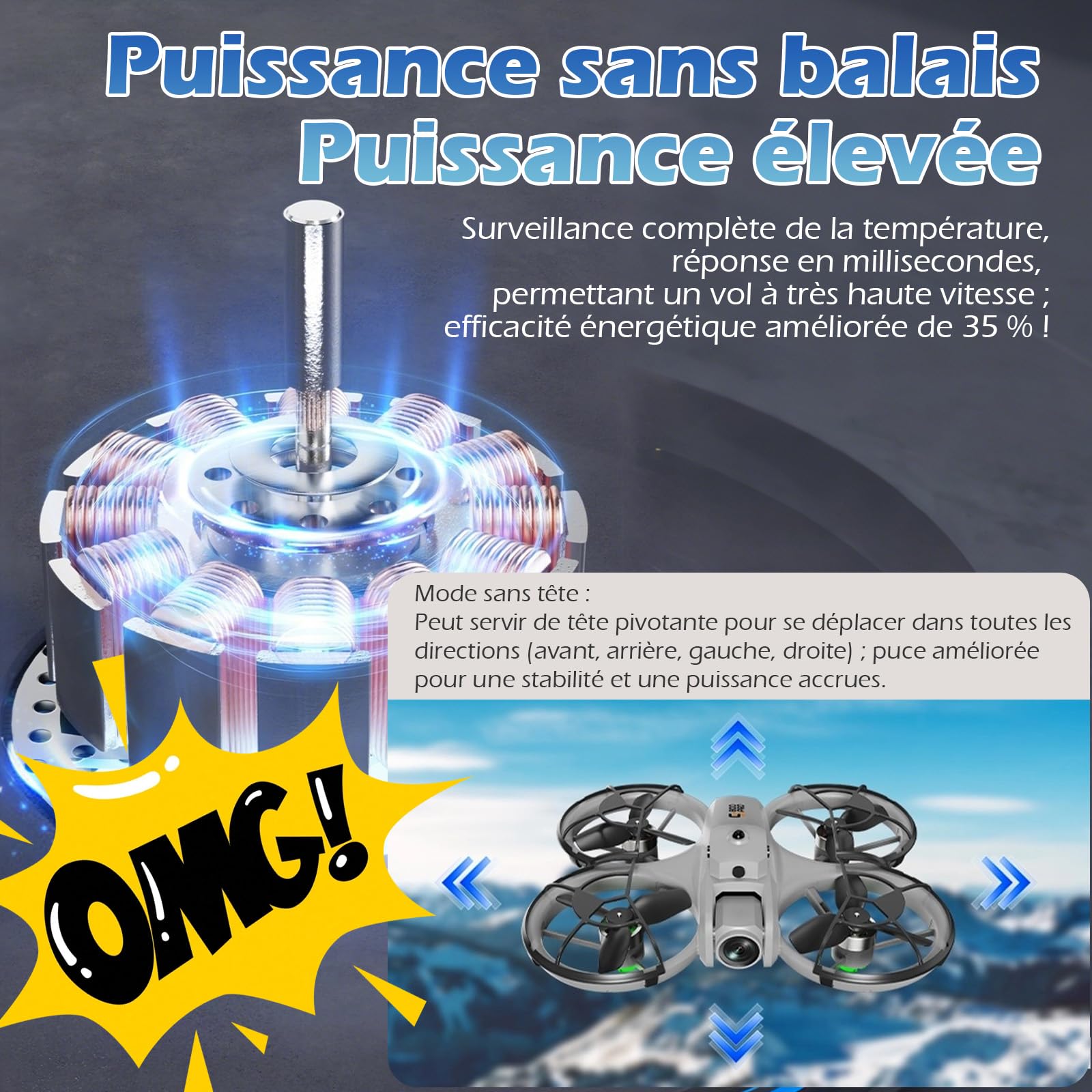 Drone Quadricoptère ≤129g Caméra 2K