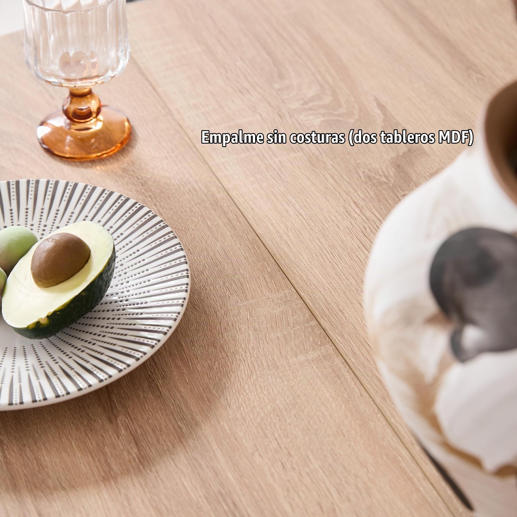 GrandCA HOME Conjunto de Mesa y Sillas de Comedor, Mesa de Comedor Redonda de Madera de 120 cm + 4 Sillas, para 4-6 Personas, en Marrón Claro y Gris