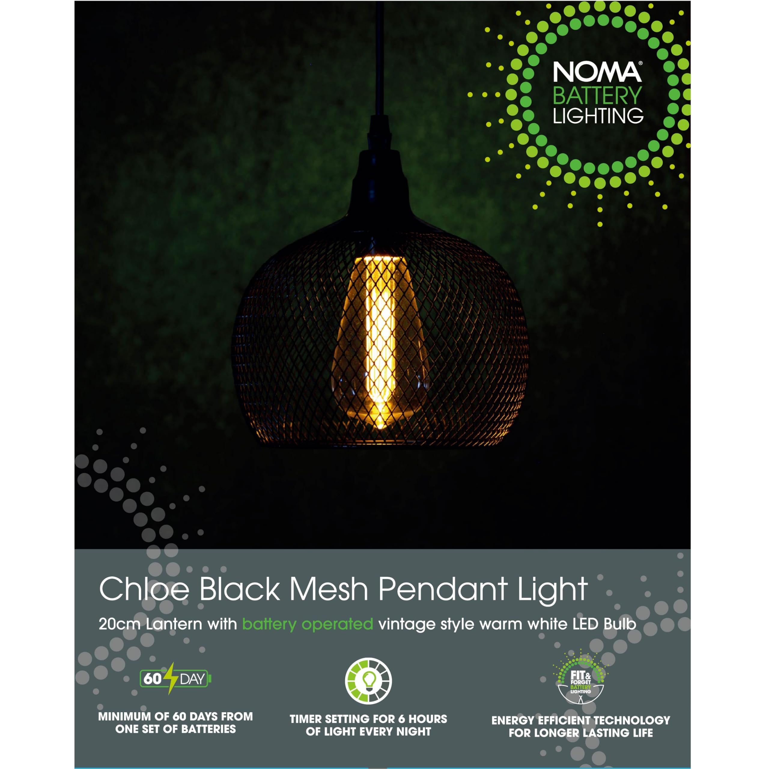NOMA Black Mesh Chloe Pendant Light, Ambient Glow For Outdoors (Pack of 1) — image 1