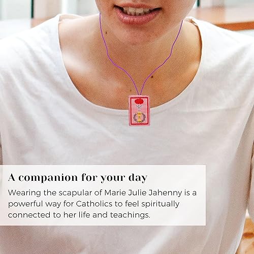 Miniatura 3 de Marie Julie Jahenny de Bendición y Protección Pack de 3 Regalos de Primera Comunión y Confirmación Escapulario Collar Católico Escapulario Morado