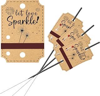 120pcs Lace Wedding Sparkler Tags with Match Holder and Striker Send Off Exit Tags for Wedding, Anniversary Parties Graduation Birthday Engagement Event,Brown