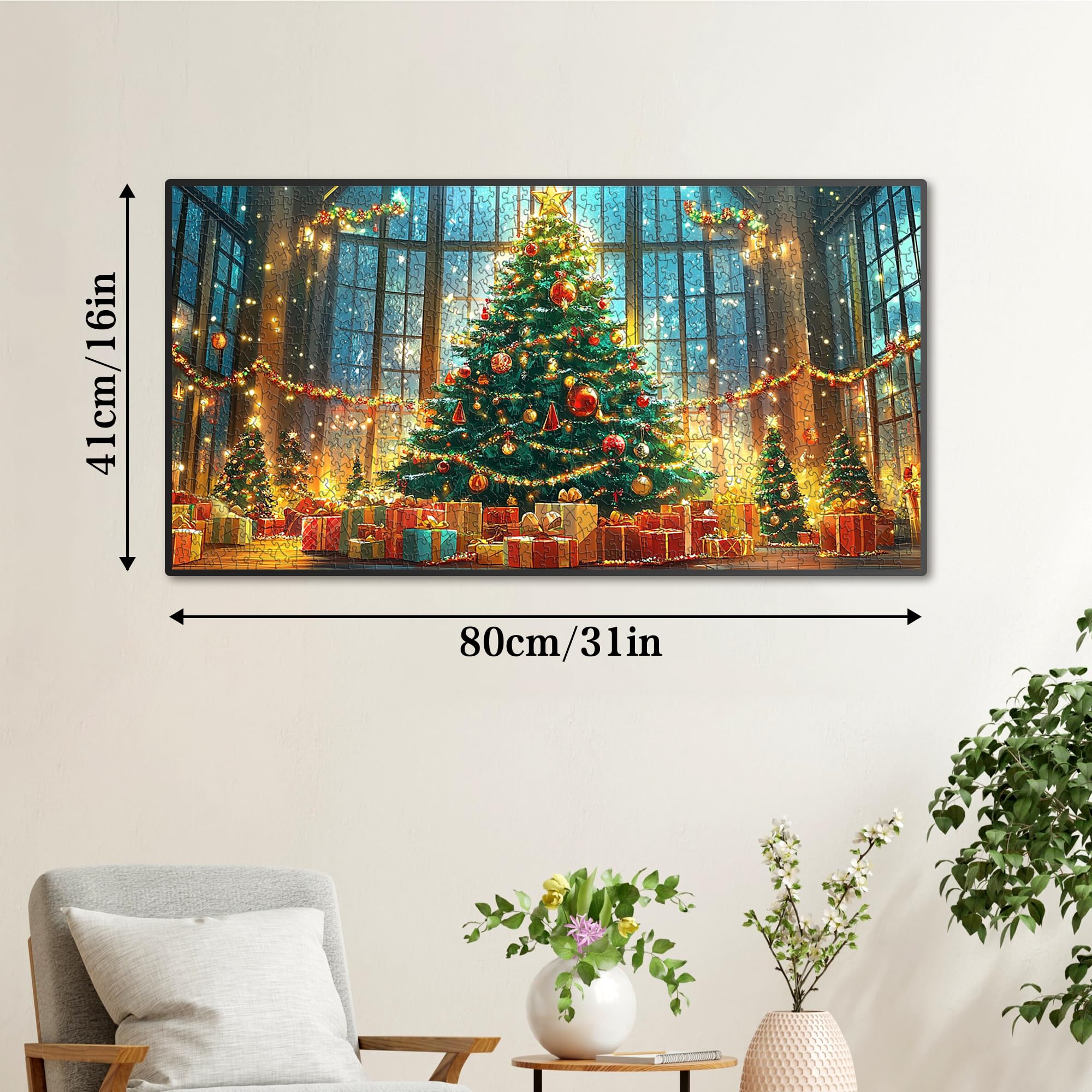 Ginfonr 1000 Piece Jigsaw Puzzles for Adults, LUMINOUS CHRISTMAS WALTZ - Image 2