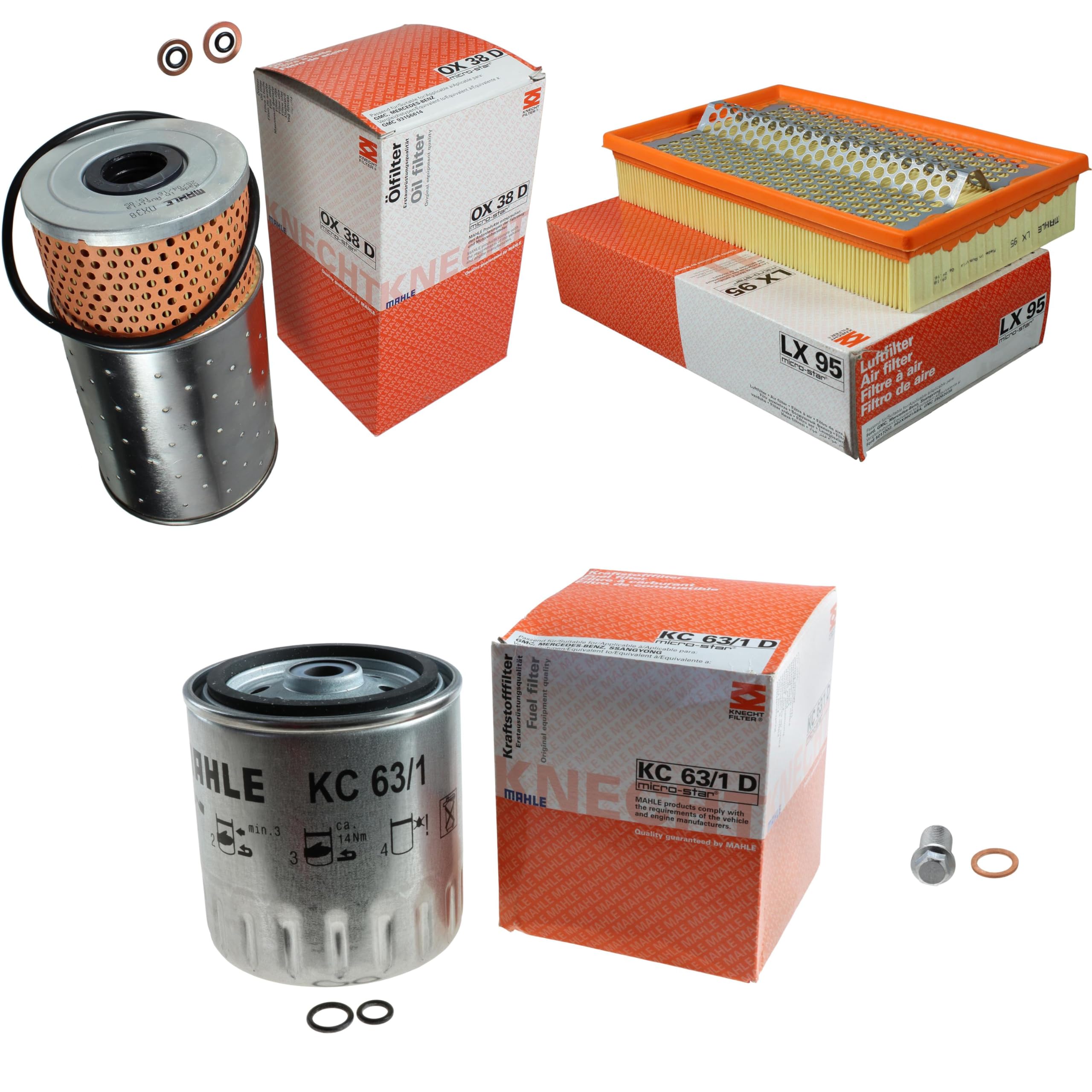 Paquete de inspección Kit de mantenimiento con filtro de aceite OX 38D, filtro de aire LX 95, filtro de combustible KC 63/1D, tornillo de cierre