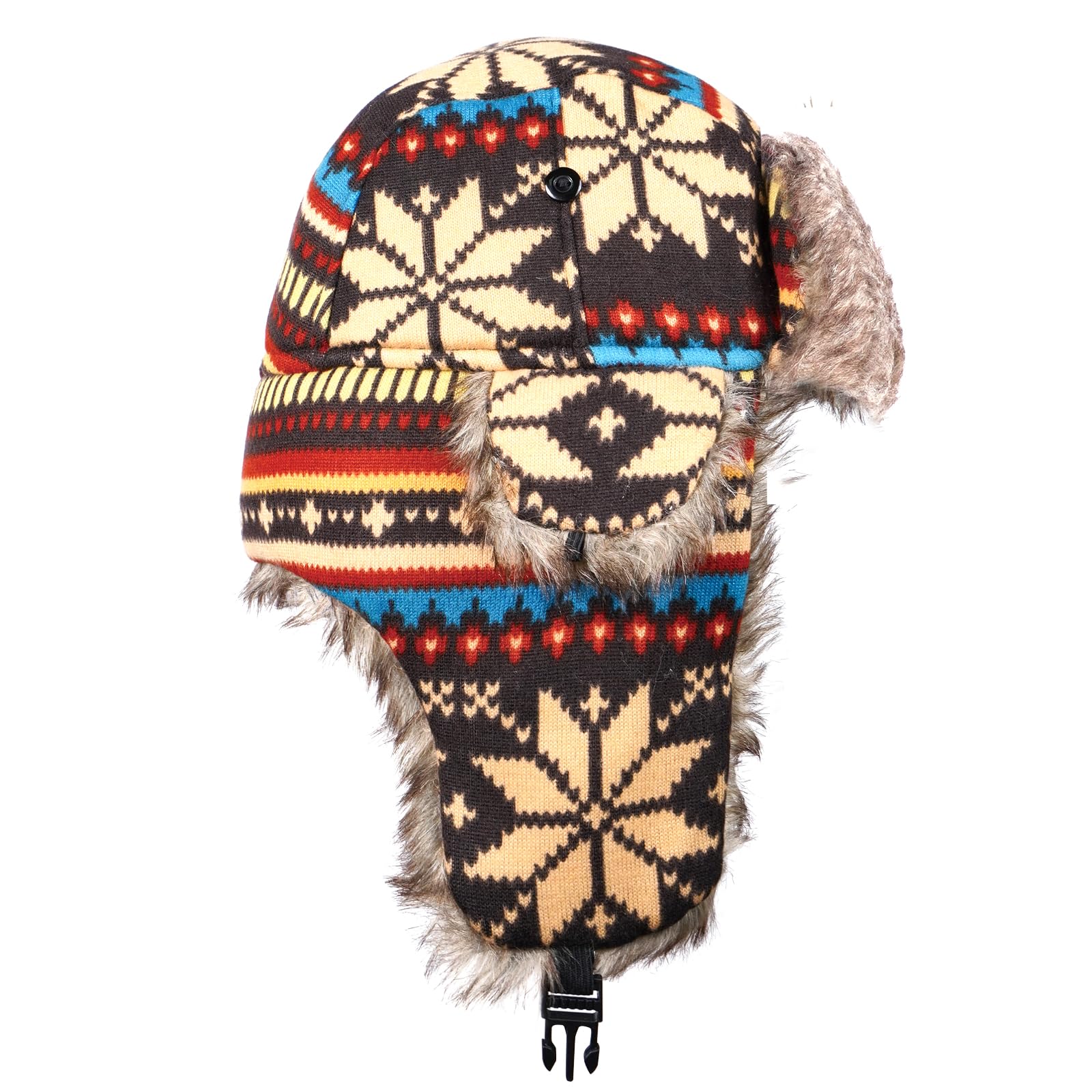 Bonnet Bombardier Coupe-Vent d'hiver pour Femme, Bonnet Russe Chaud avec Oreillette de Ski-Trappeuse