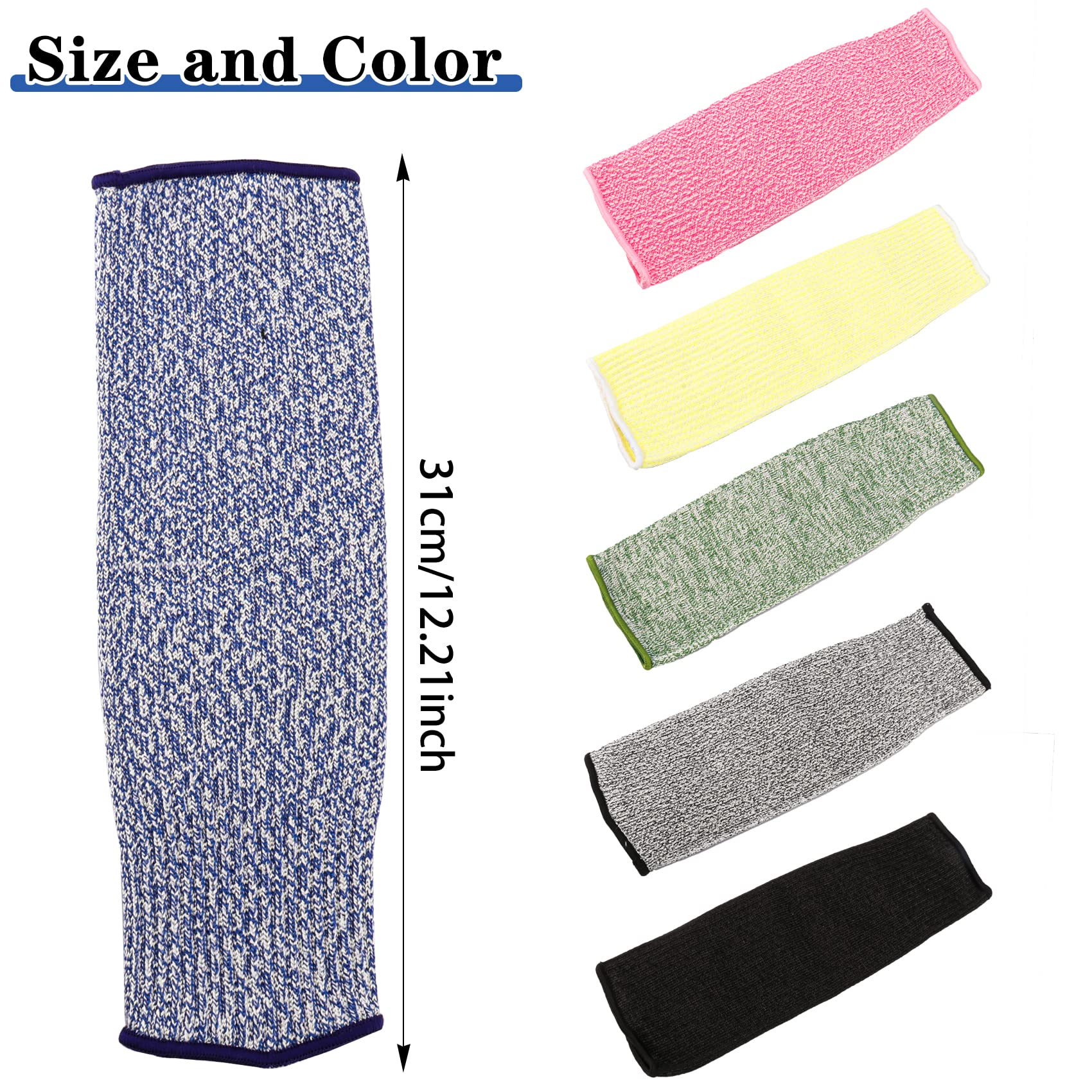 6 pares de mangas protectoras de brazo nivel 5 resistente a los cortes manga de protección unisex anti abrasión anti arañazos anti-mordeduras para brazo jardín cocina protección trabajo seguridad