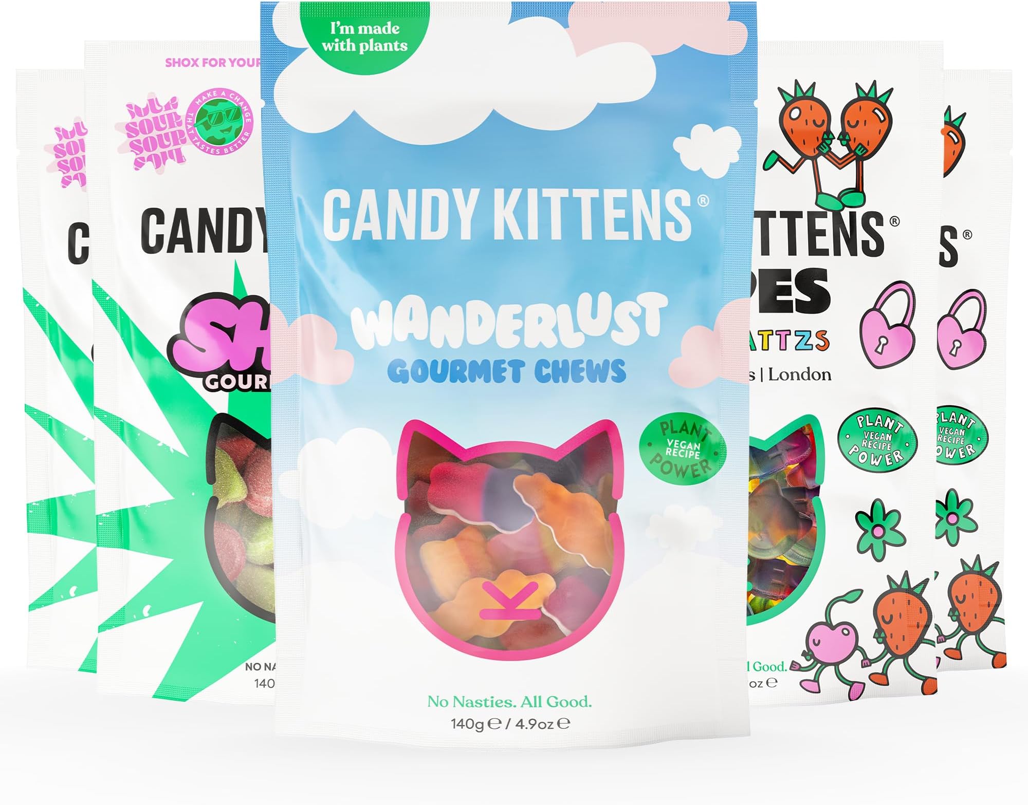 Candy Kittens Vegan Sweets FAN’S FAVOURITE Selection (5 x 140g) Vegan Chewy S...
